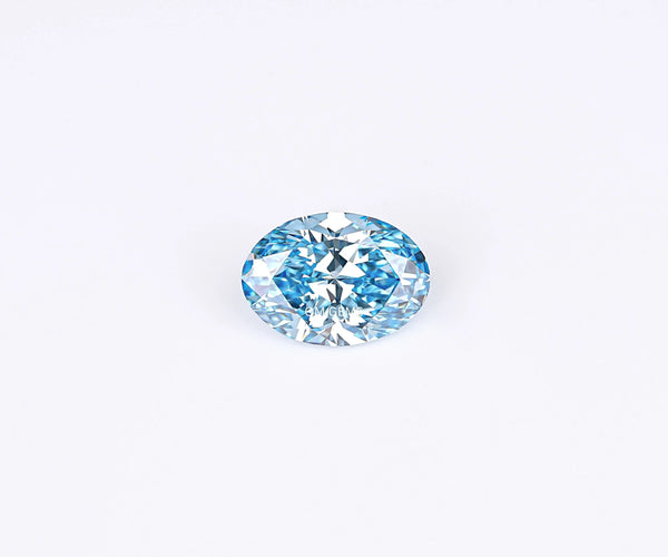1.03 Carat Oval Cut Lab Grown CVD Diamond Fancy Blue Color VS1 Clarity