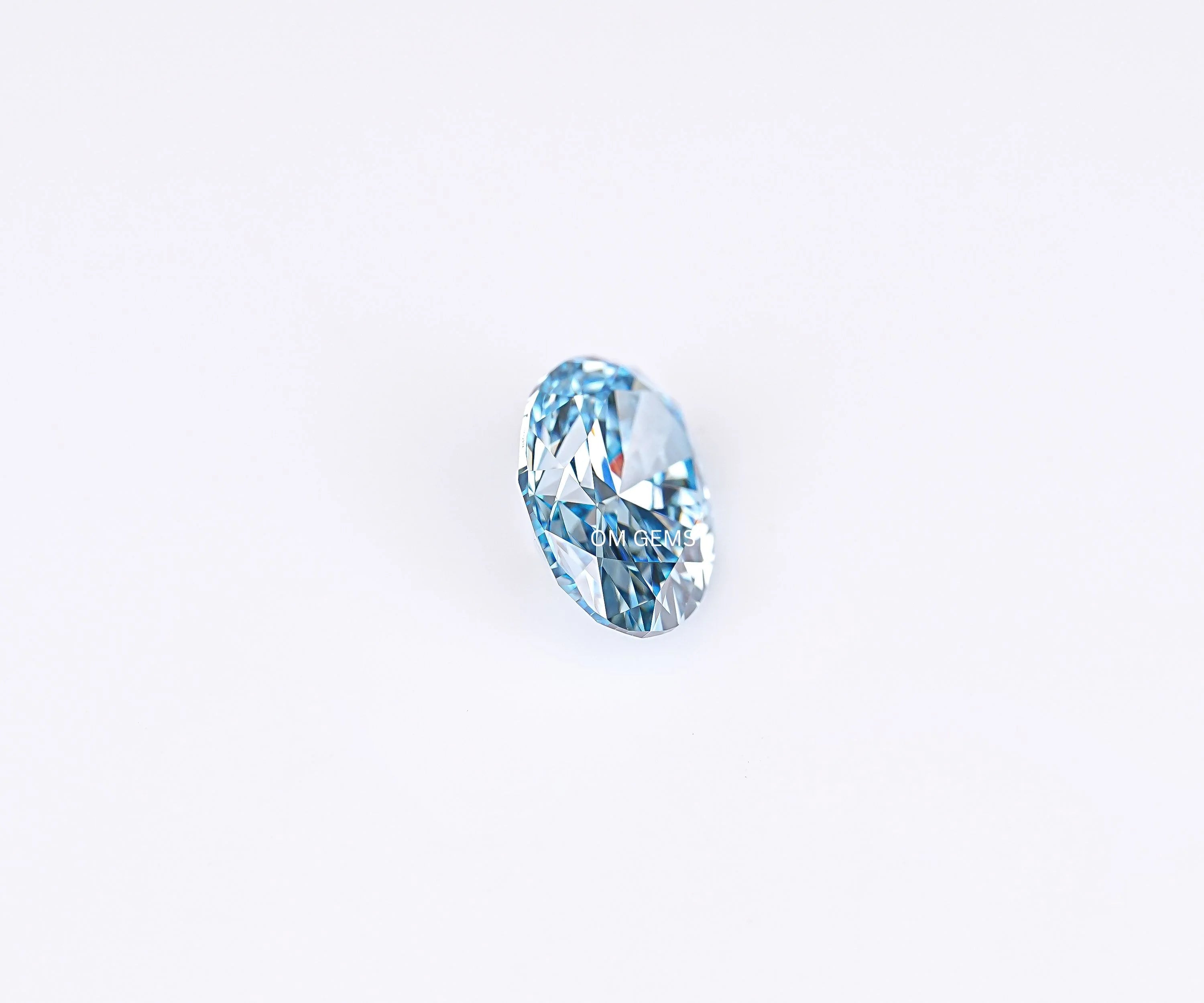 Blue Oval Cut Lab Grown Loose Diamond