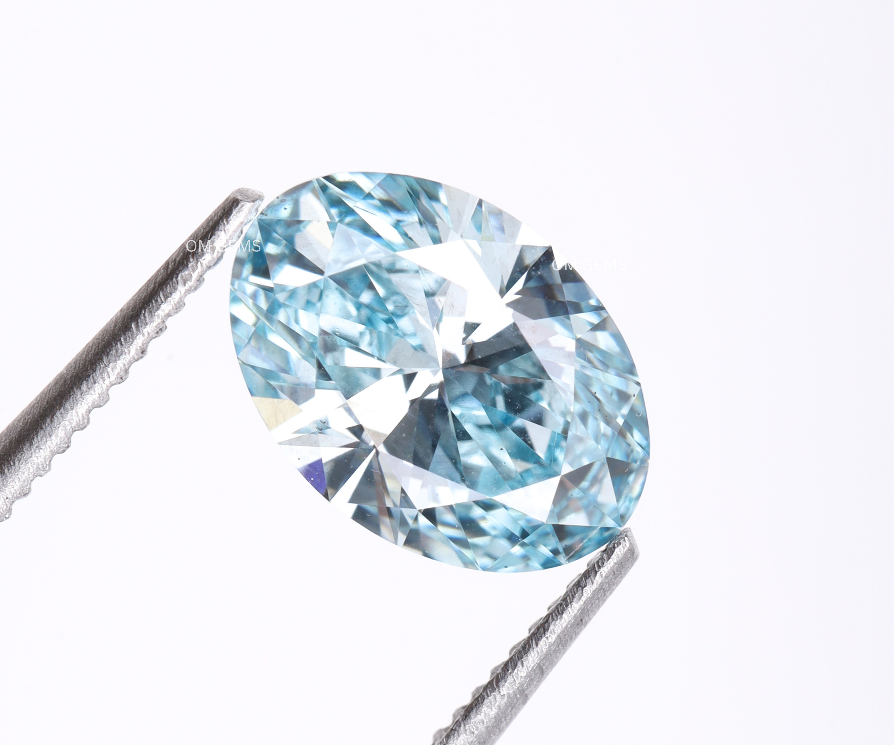 Lab Grown Blue Oval Diamond