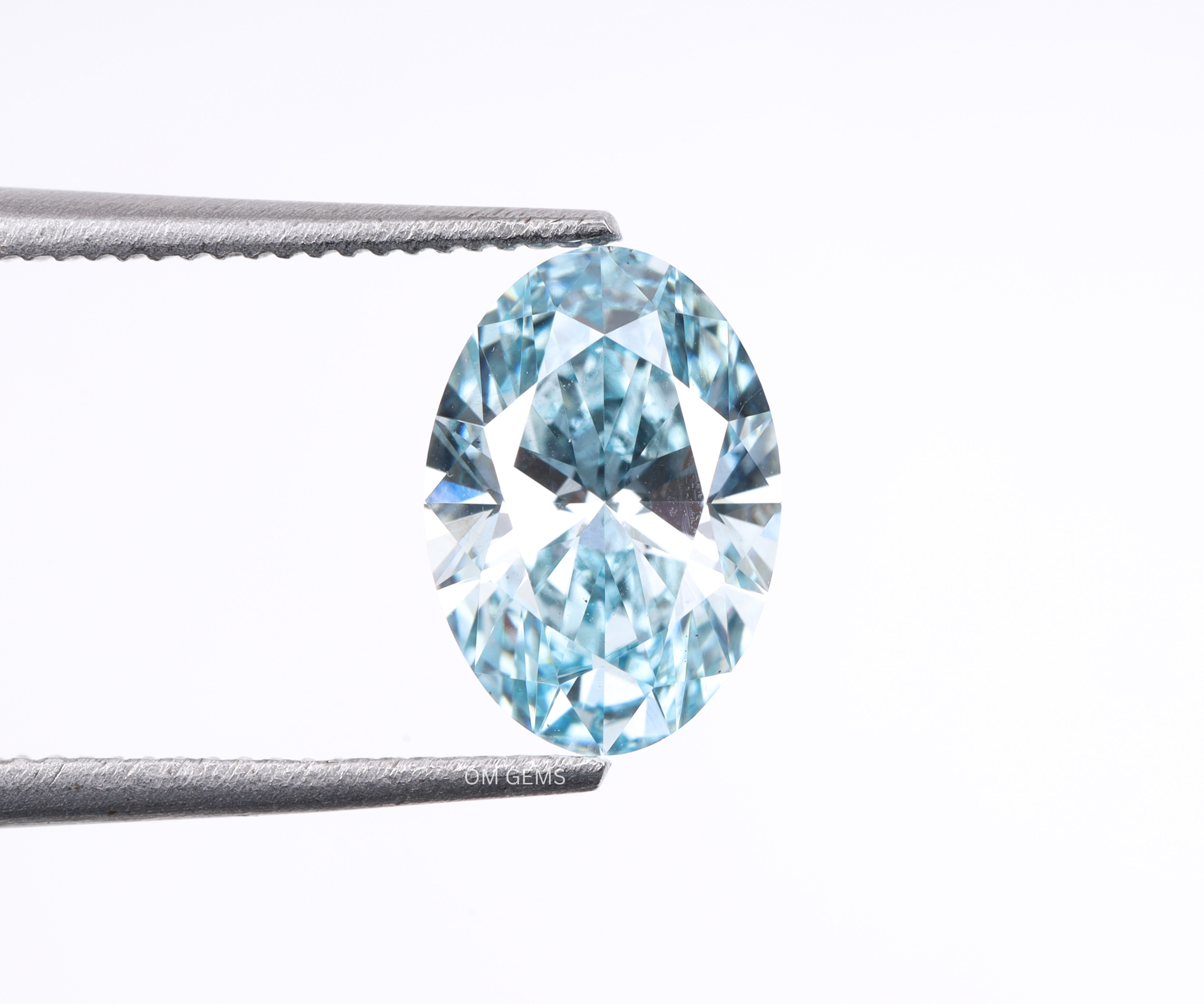 Fancy Blue Oval Cut Lab Grown Diamond