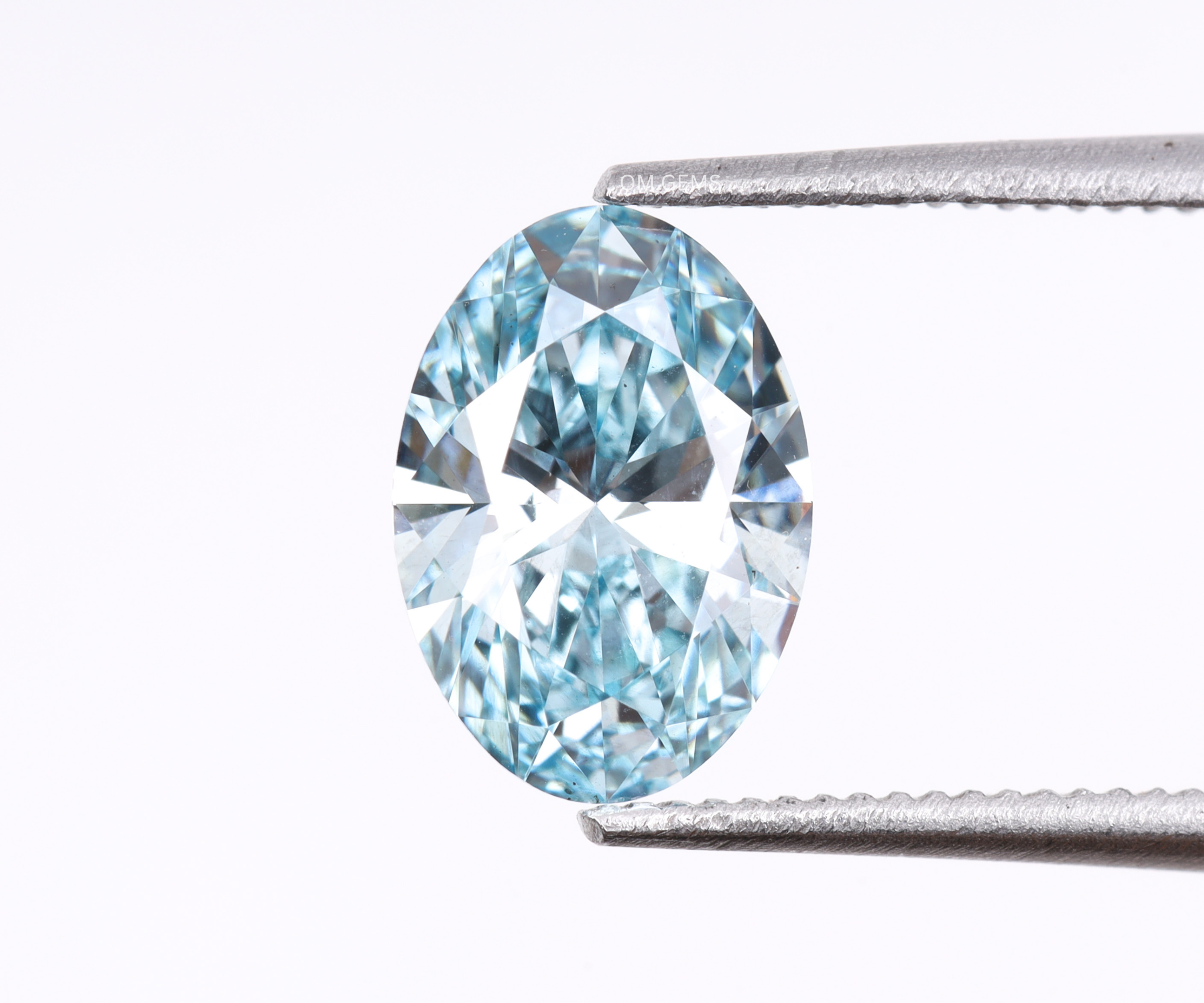 2.00 CT Blue Oval Lab Grown Diamond With VVS Clarity