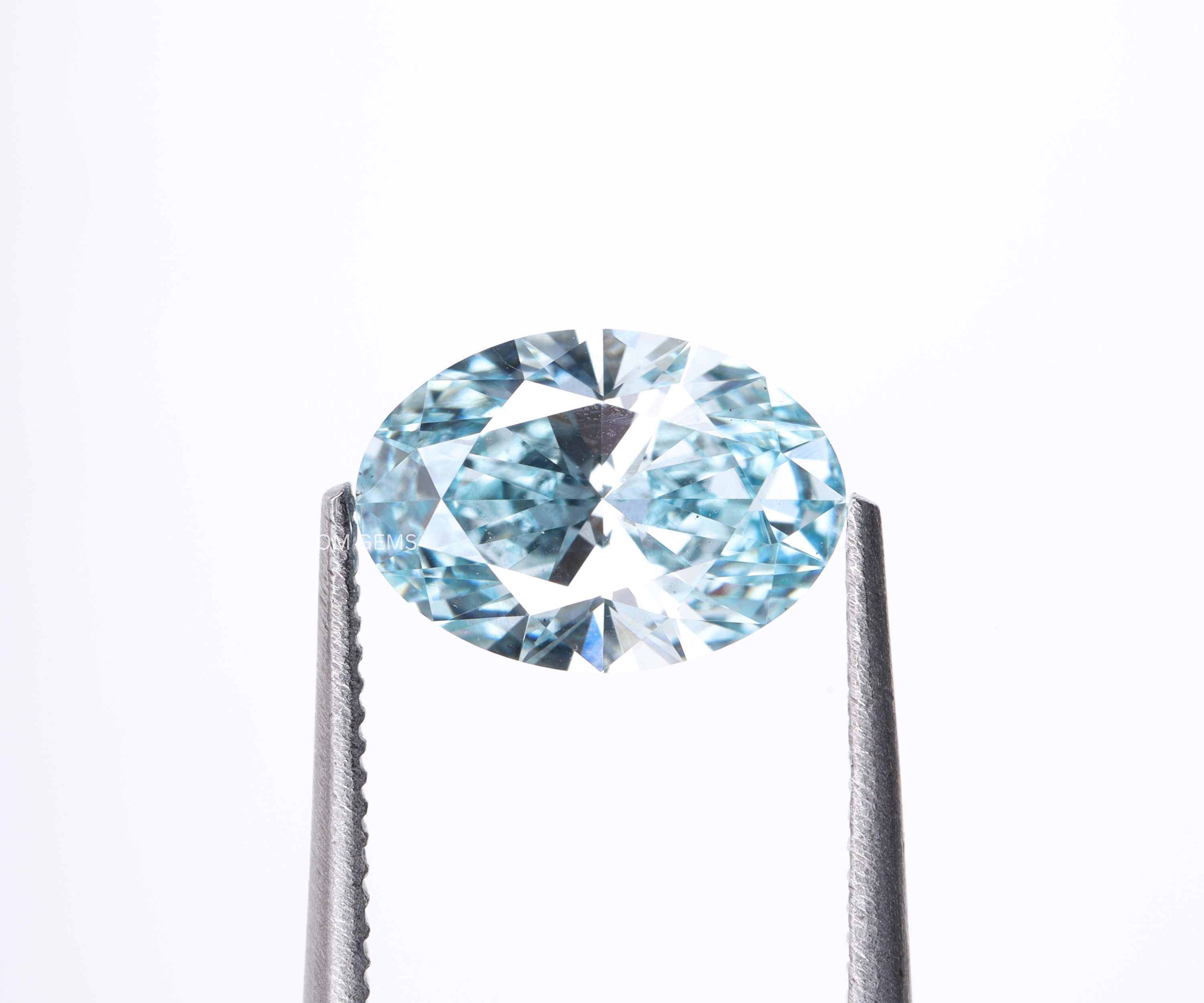 Blue Color Oval Shape Lab Grown Diamond