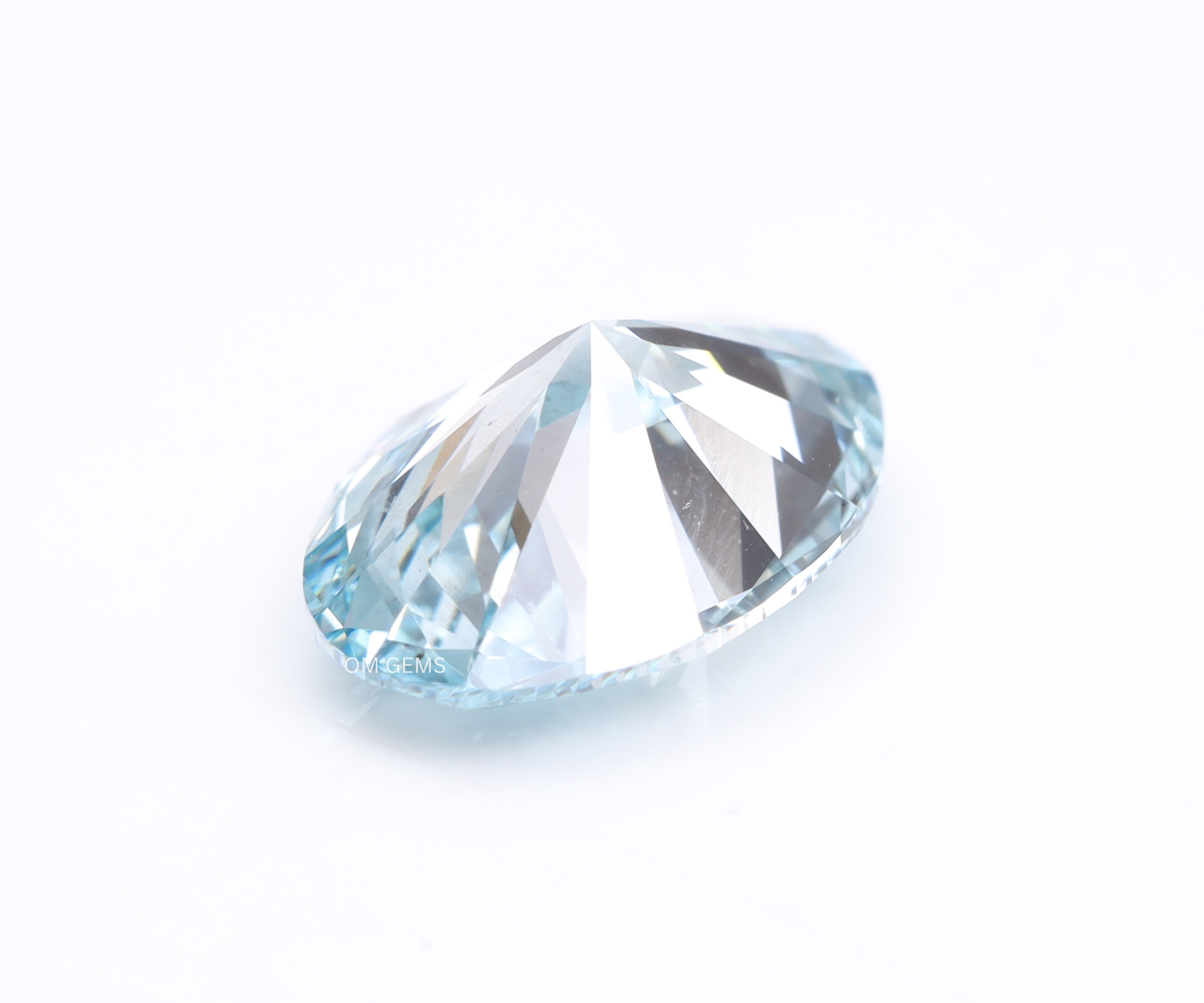 Blue Oval Cut Lab Grown Diamond 