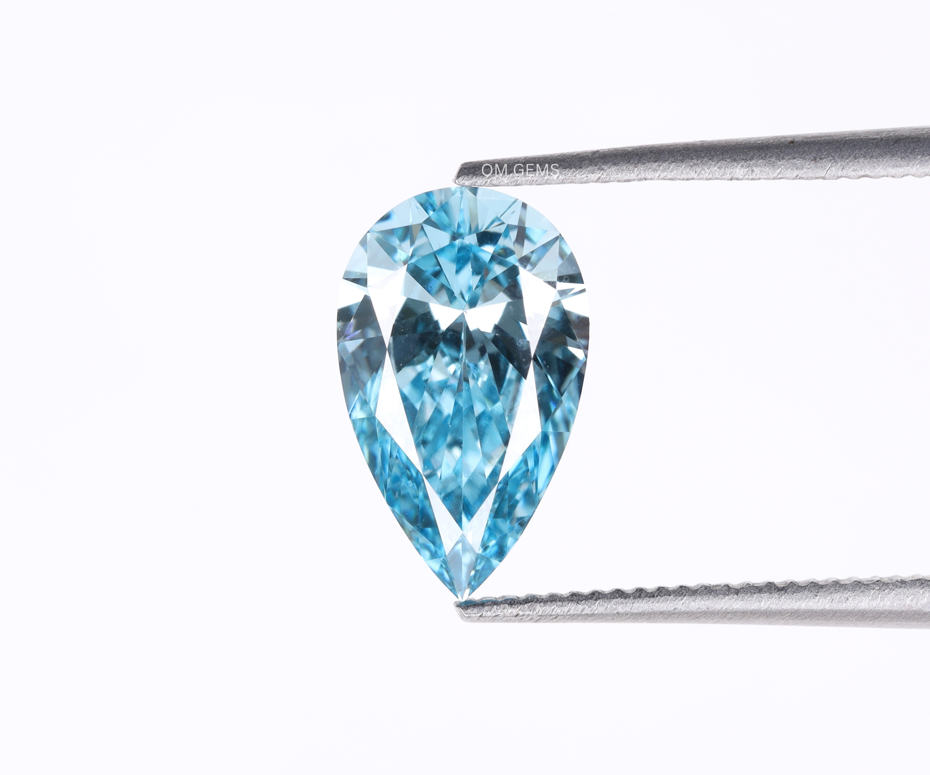 Lab Grown Blue Pear Shaped Diamond