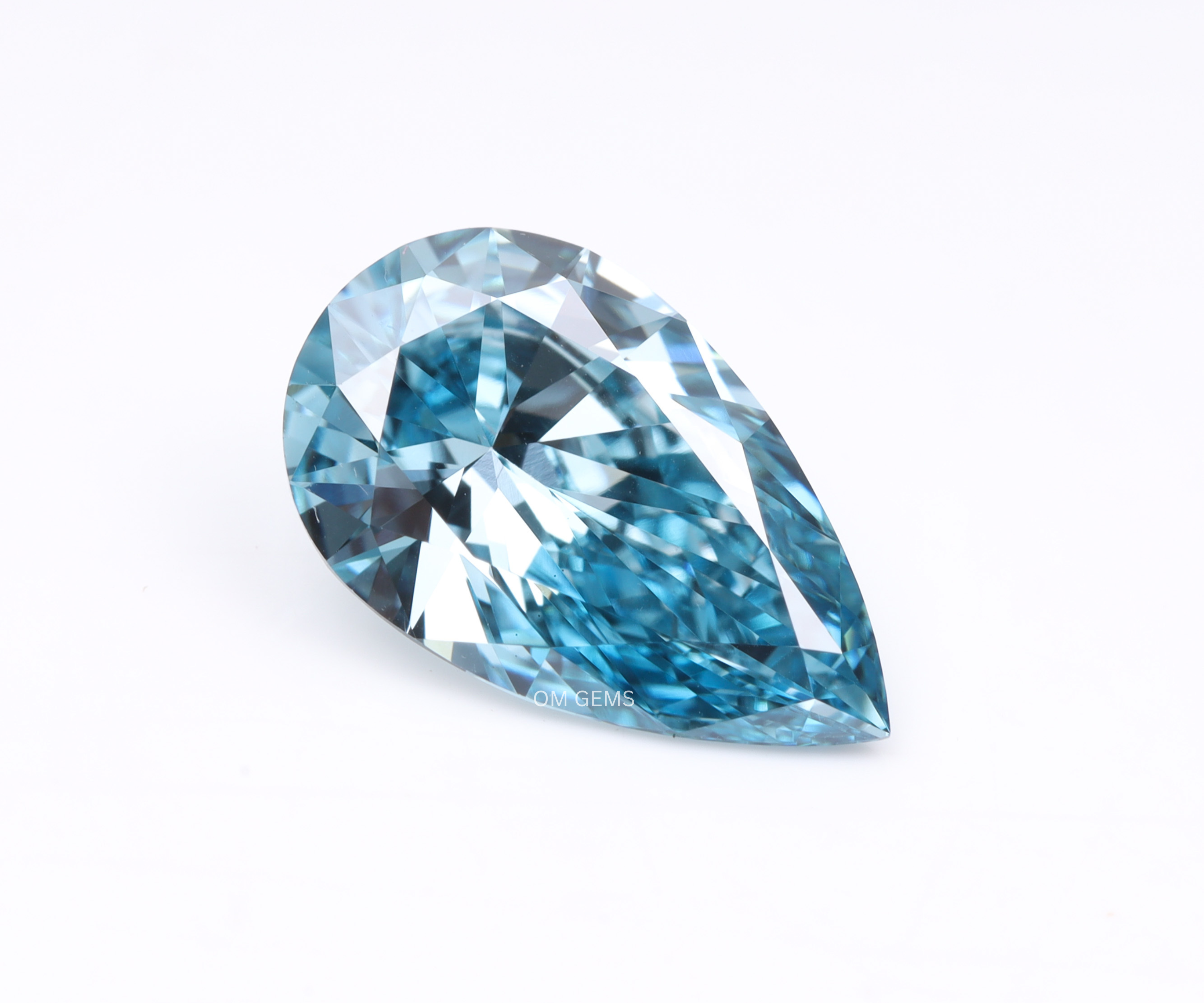 VVS Clarity Blue Color Pear Shaped Lab Grown Diamond