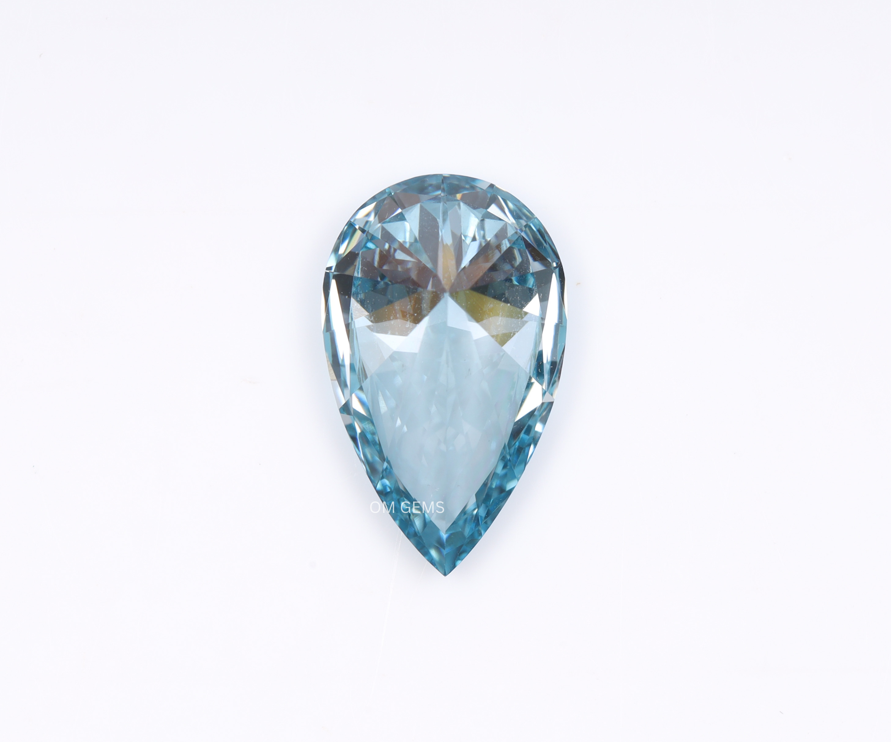 Blue Pear Cut Lab Grown Diamond