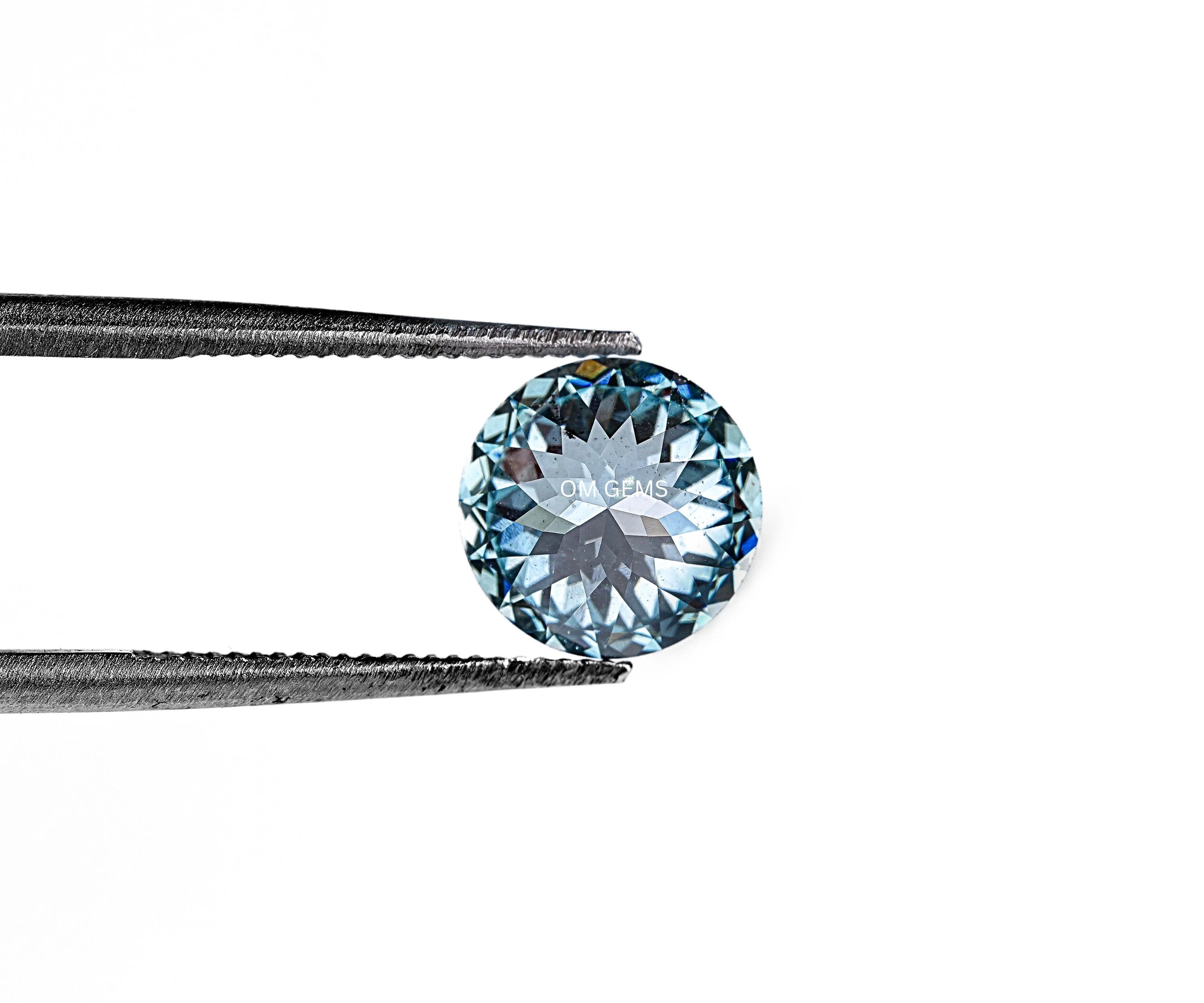 Blue Portuguese Round Cut Lab Grown Diamond