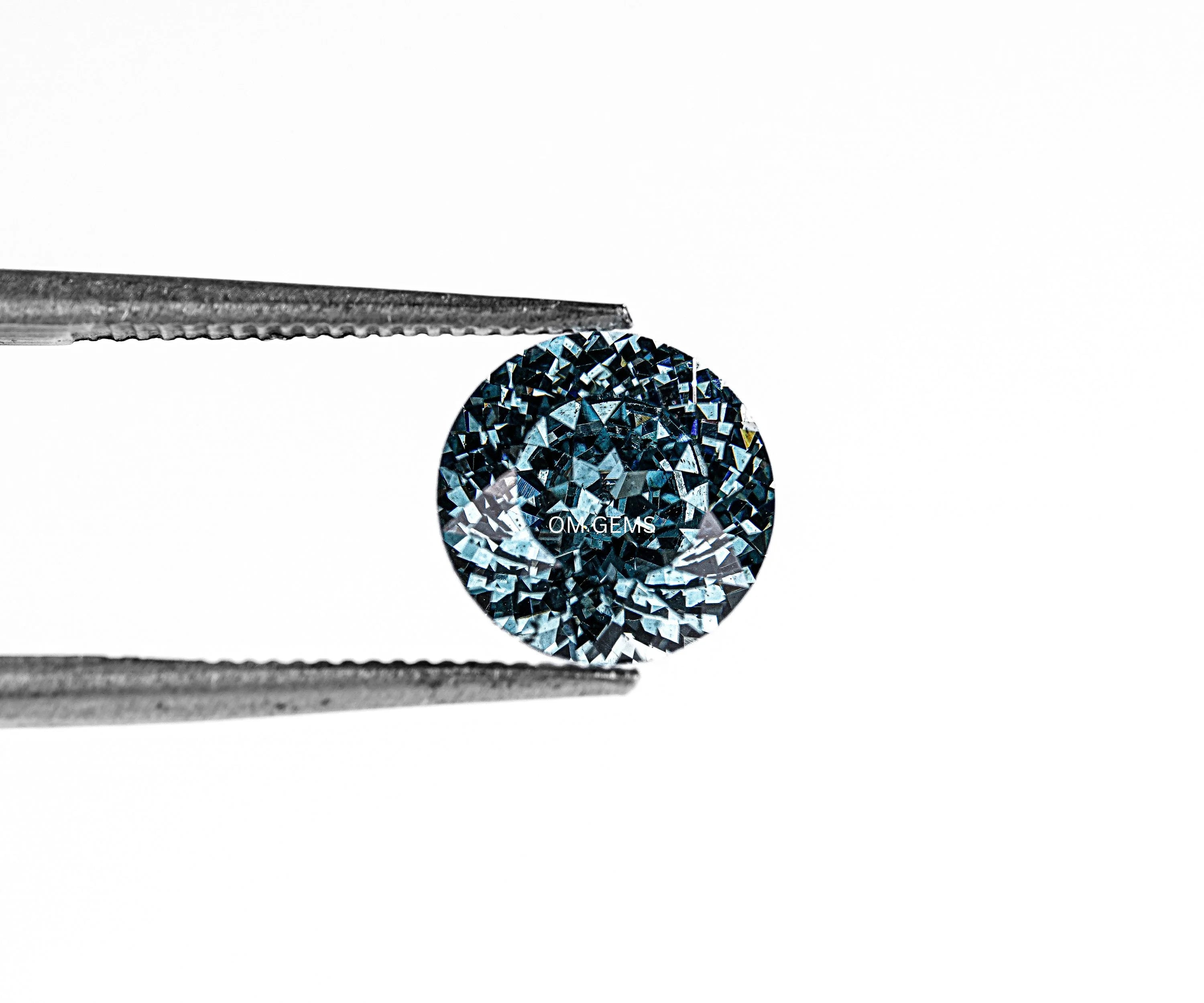 Blue Portuguese Round Cut Lab Grown Diamond