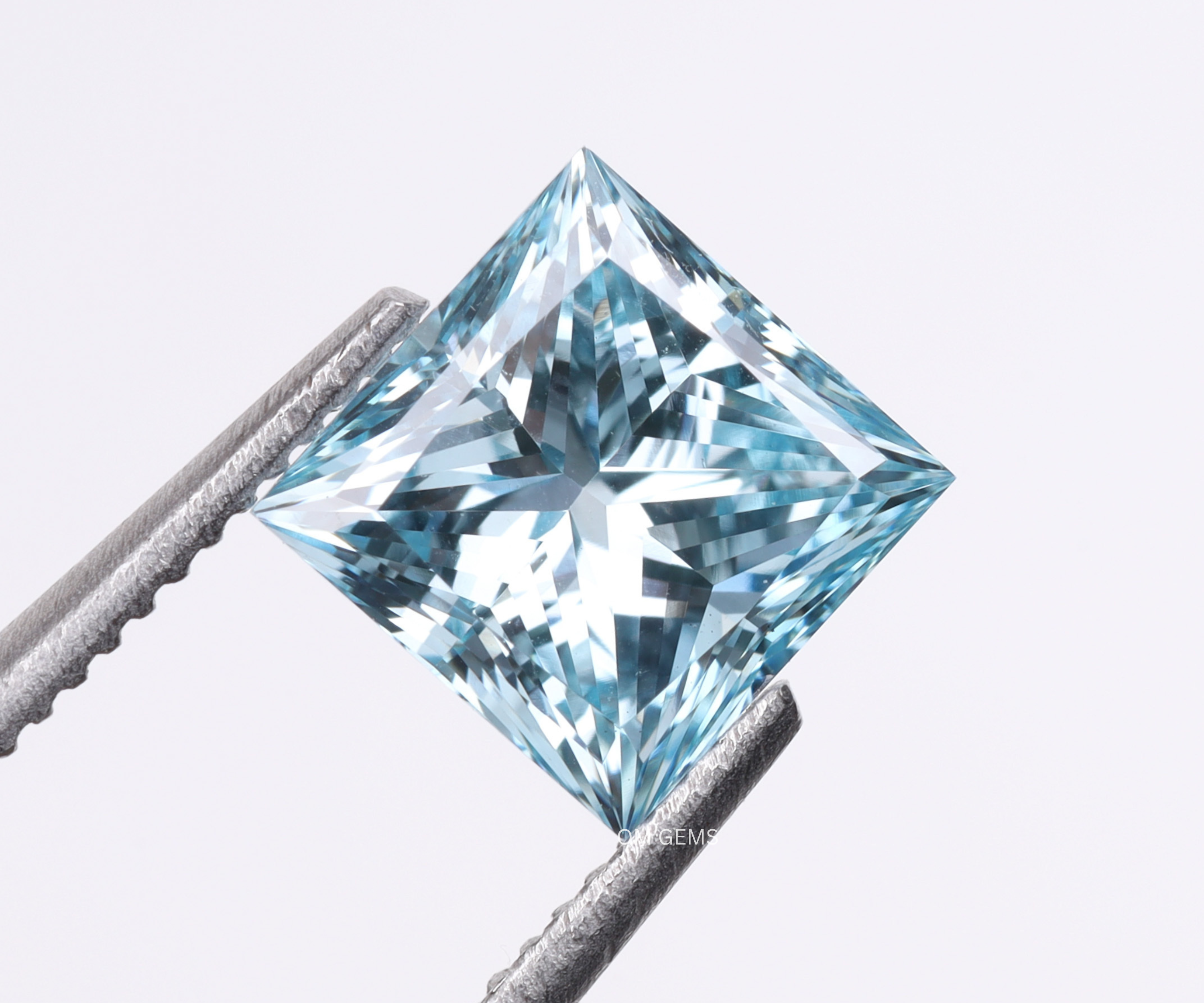 Blue Princess Cut Lab Grown Diamond