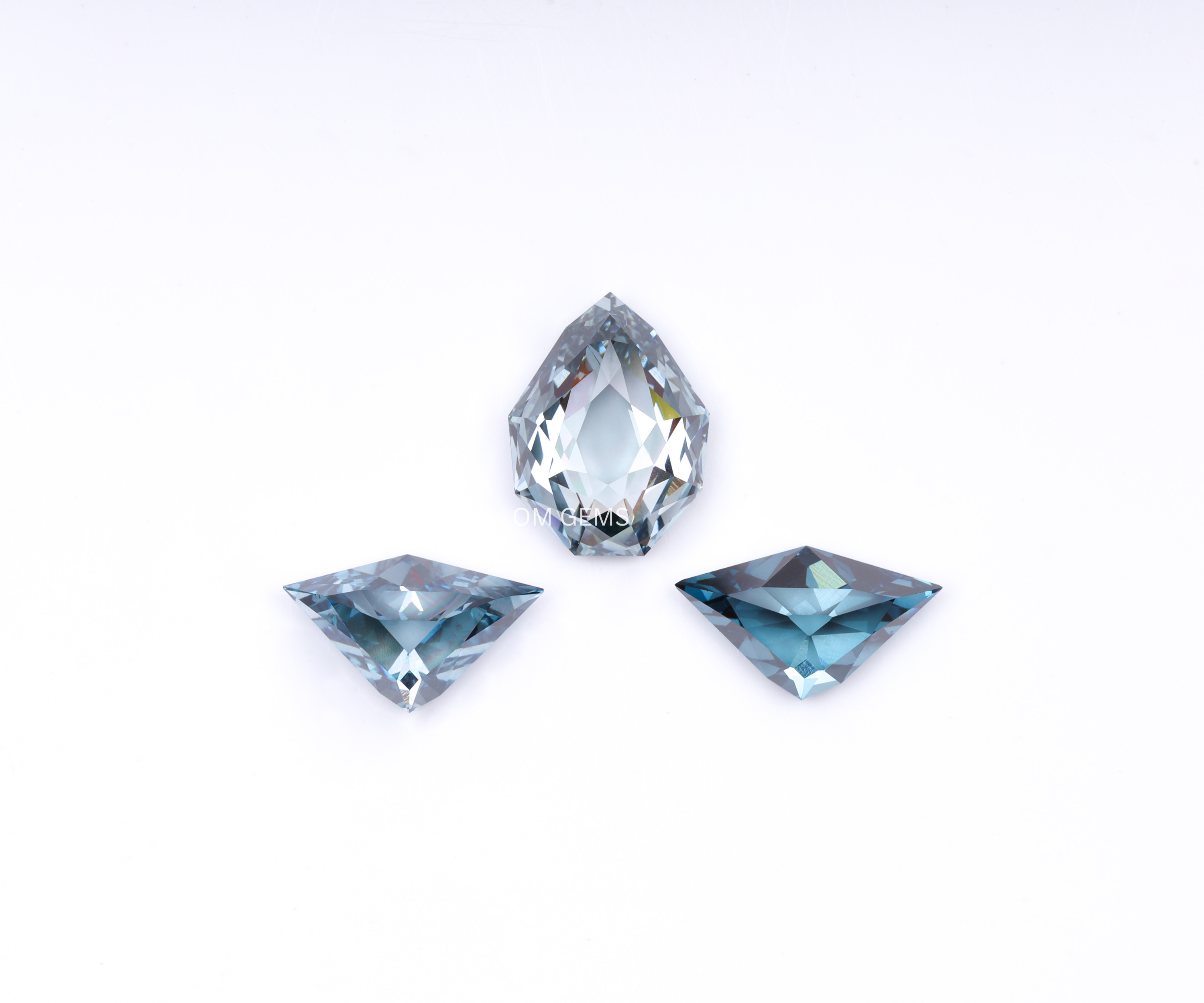 Blue Shield Cut Lab Grown Diamond Set