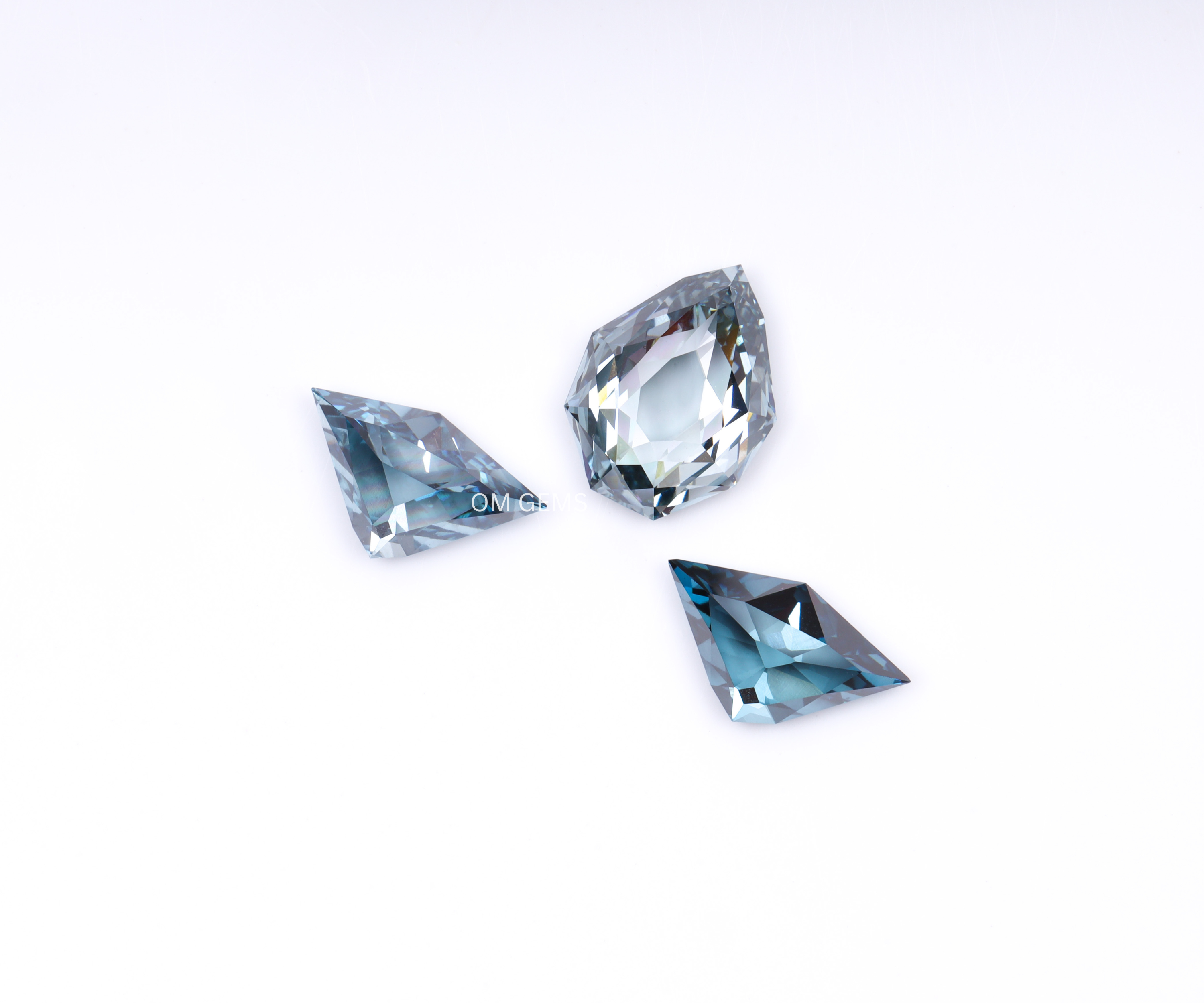 Blue Shield Cut Lab Grown Diamond Set
