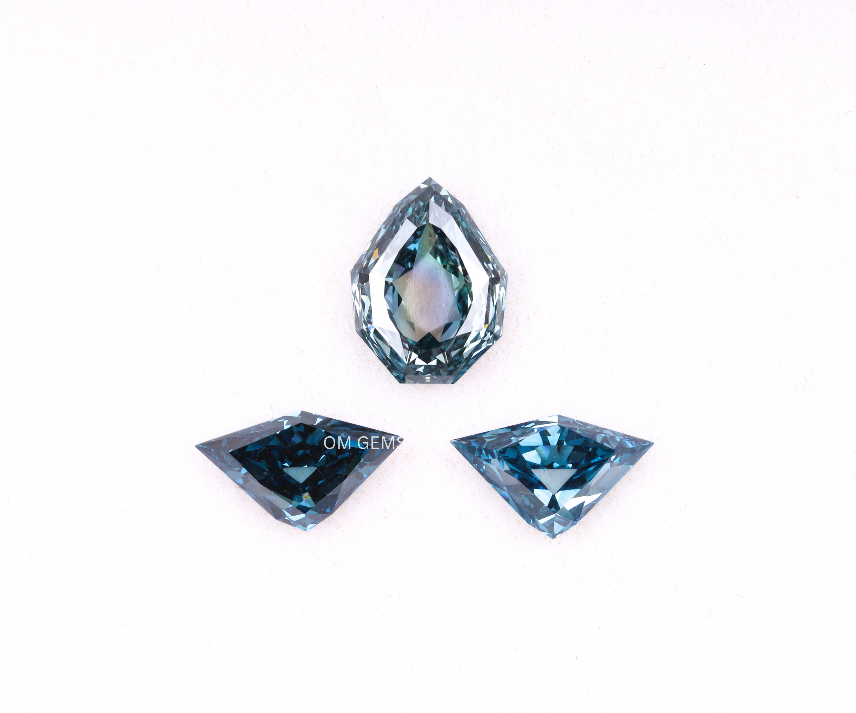 Blue Shield Cut Lab Grown Diamond Set