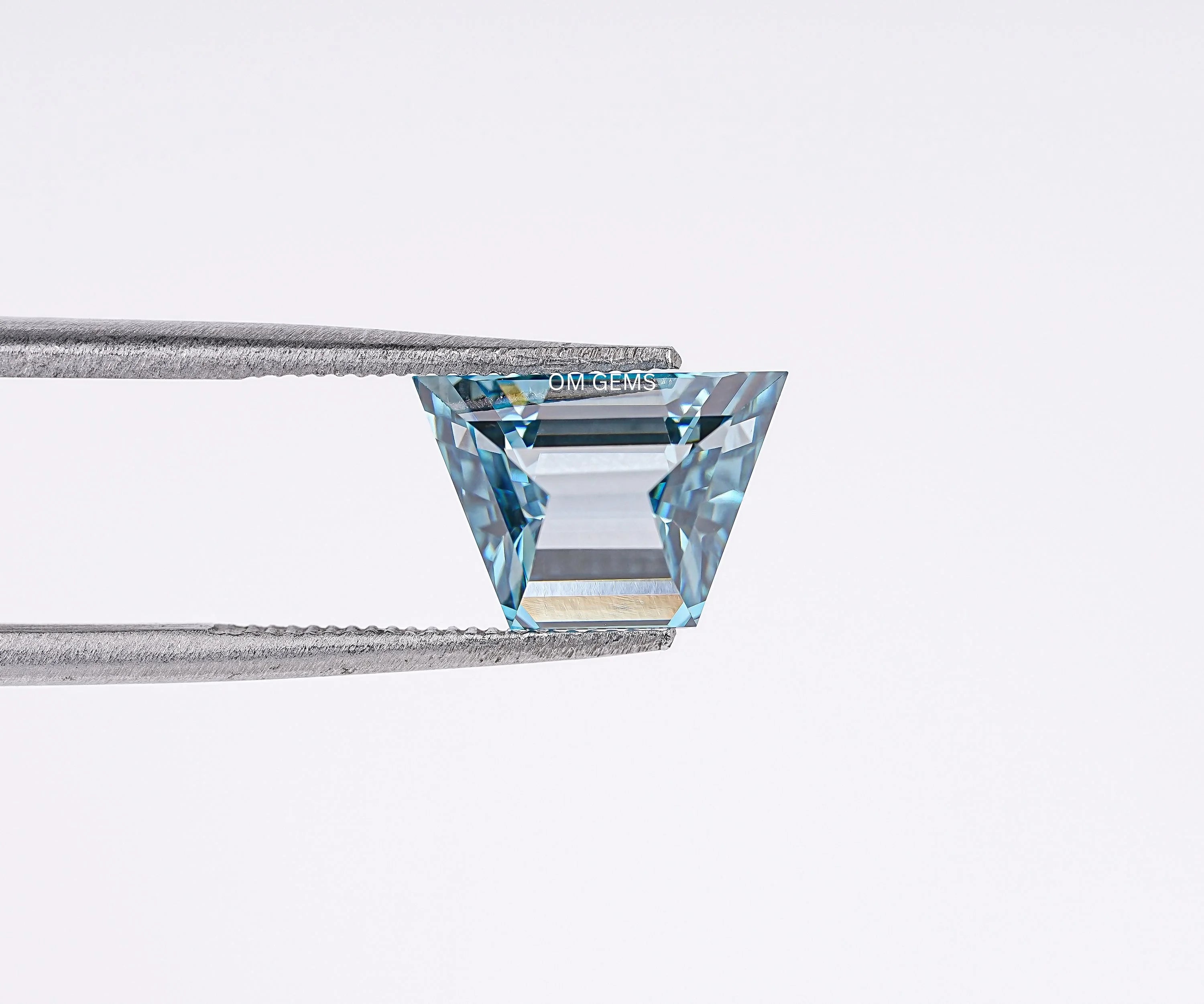 Fancy Blue Trapezoid Cut Lab Grown Loose Diamond