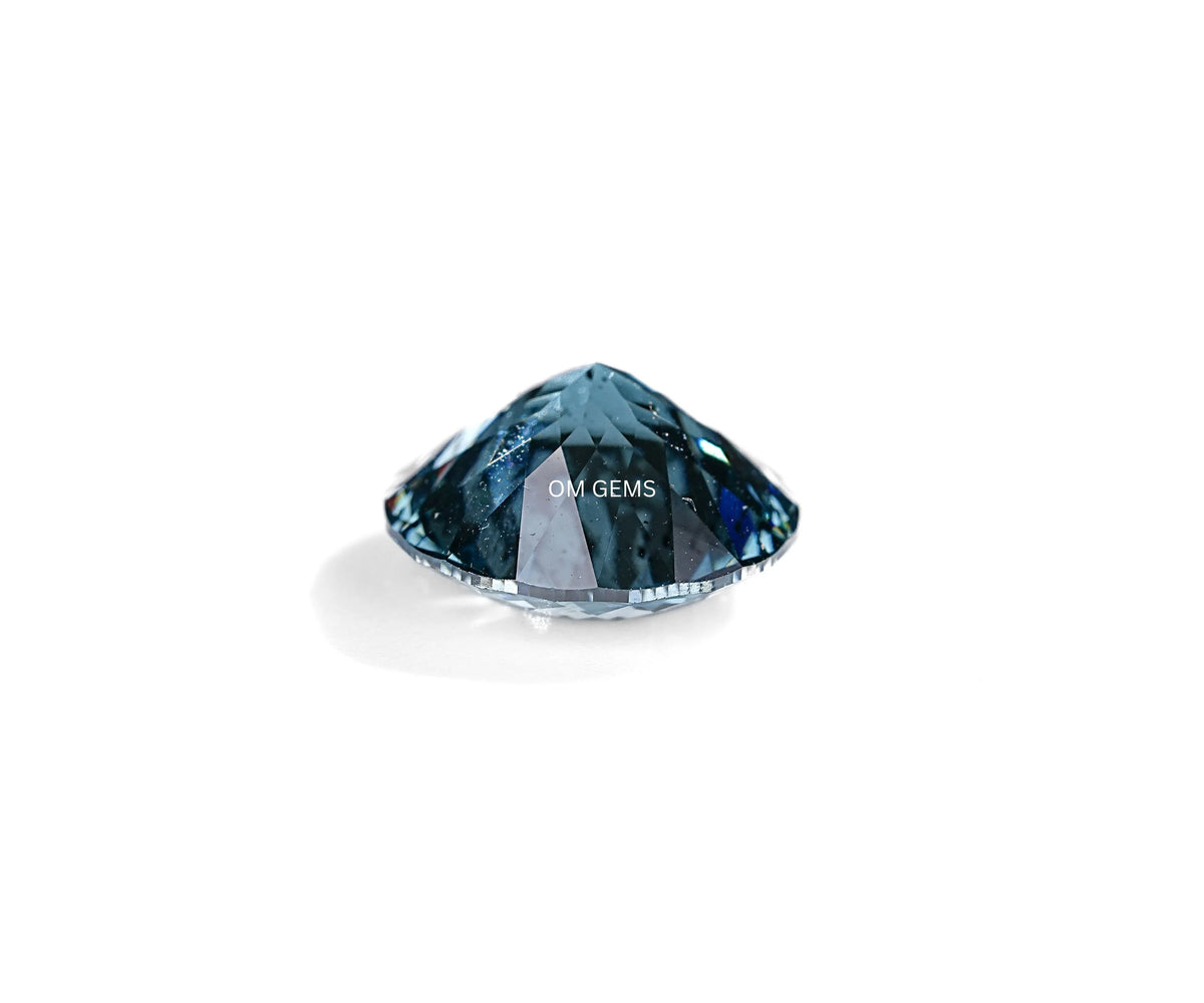 1.23 Carat Portuguese Cut Round Fancy Blue Color Lab Grown Diamond