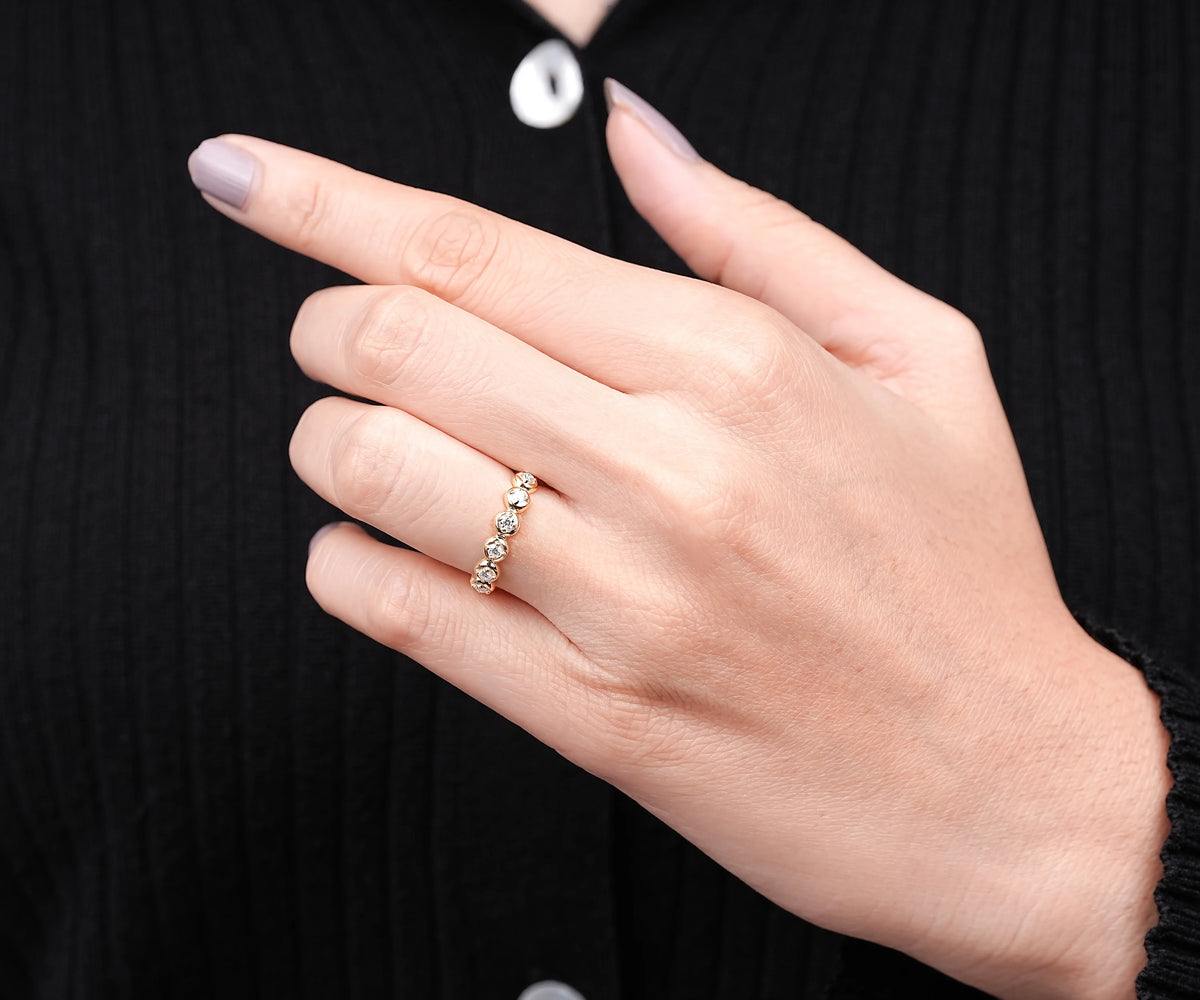 Bezel Bubble Full Eternity Round Lab Diamond Wedding Band