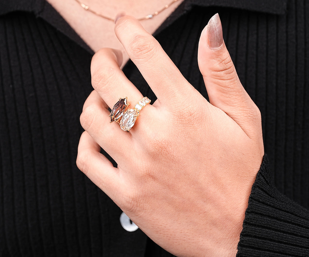 Toi Et Moi Bypass Marquise And Oval Lab Grown Diamond Anniversary Ring