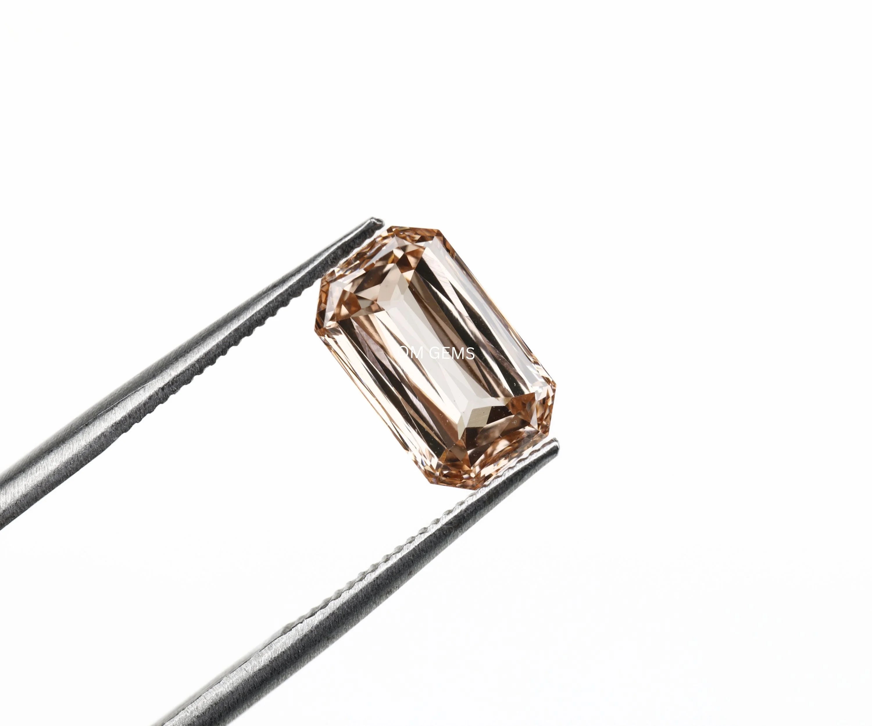 Champagne Emerald Cut Lab Grown Diamond