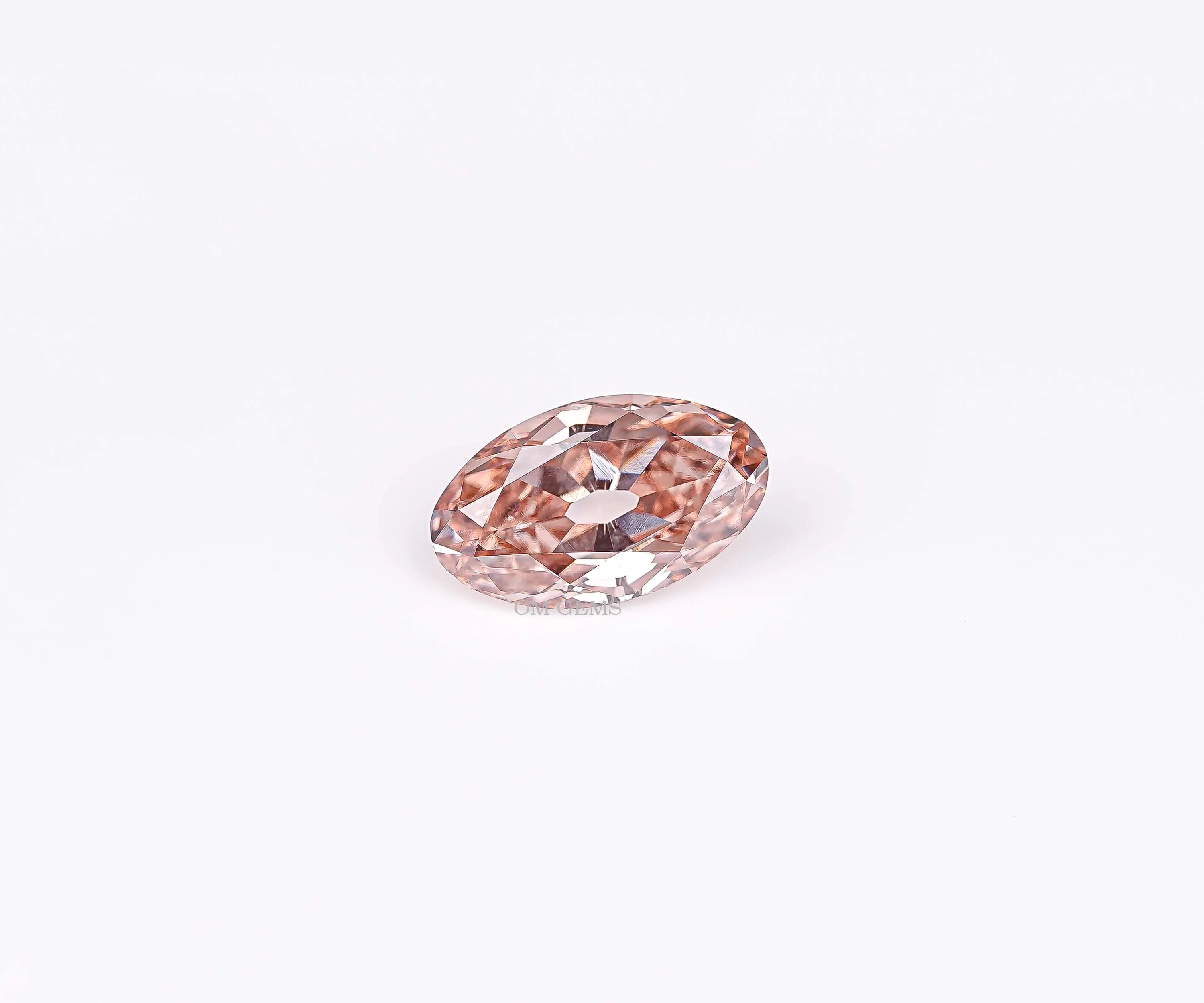 Champagne Old Mine Moval Cut Lab Grown Diamond