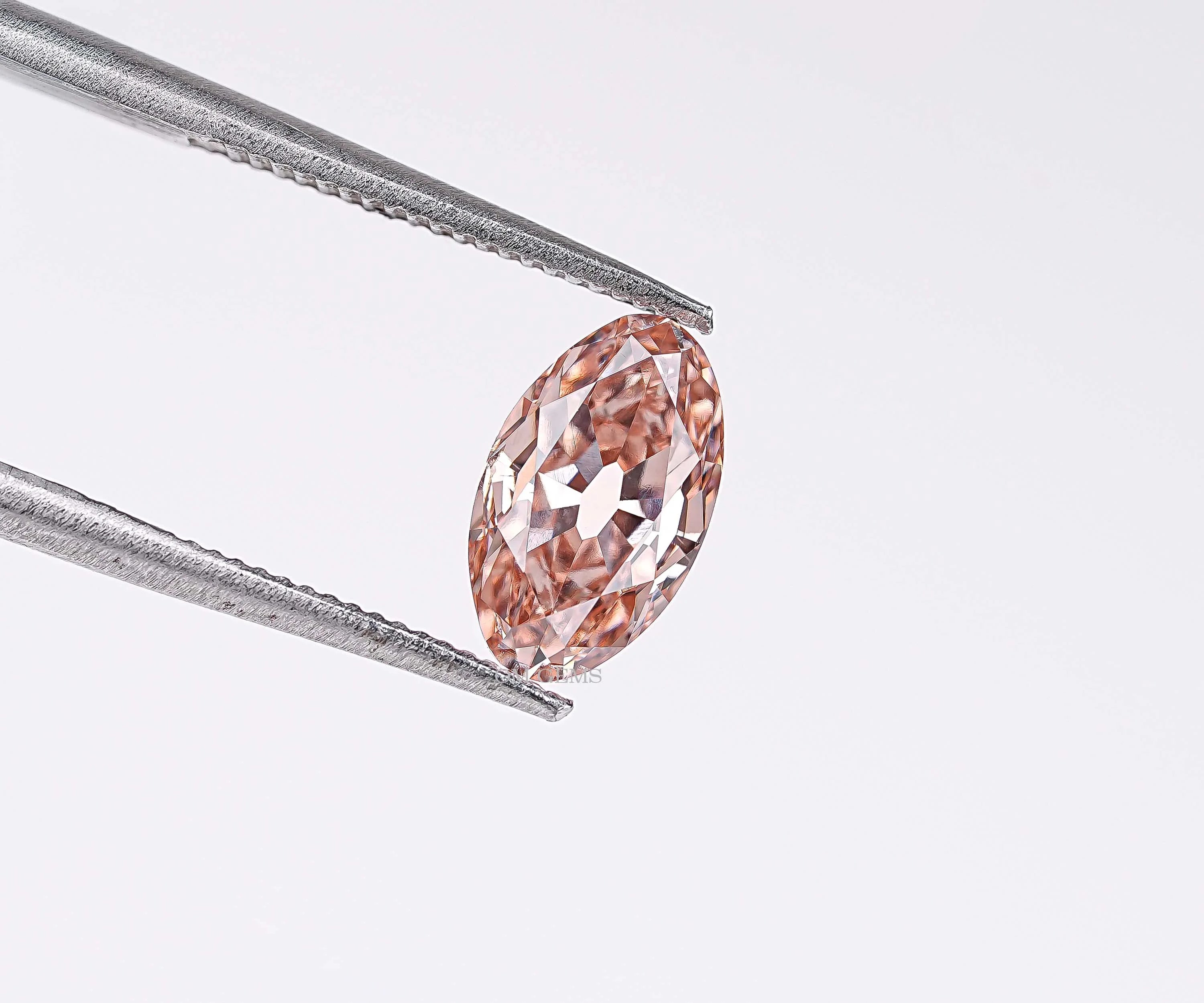 Champagne Old Mine Moval Cut Lab Grown Diamond