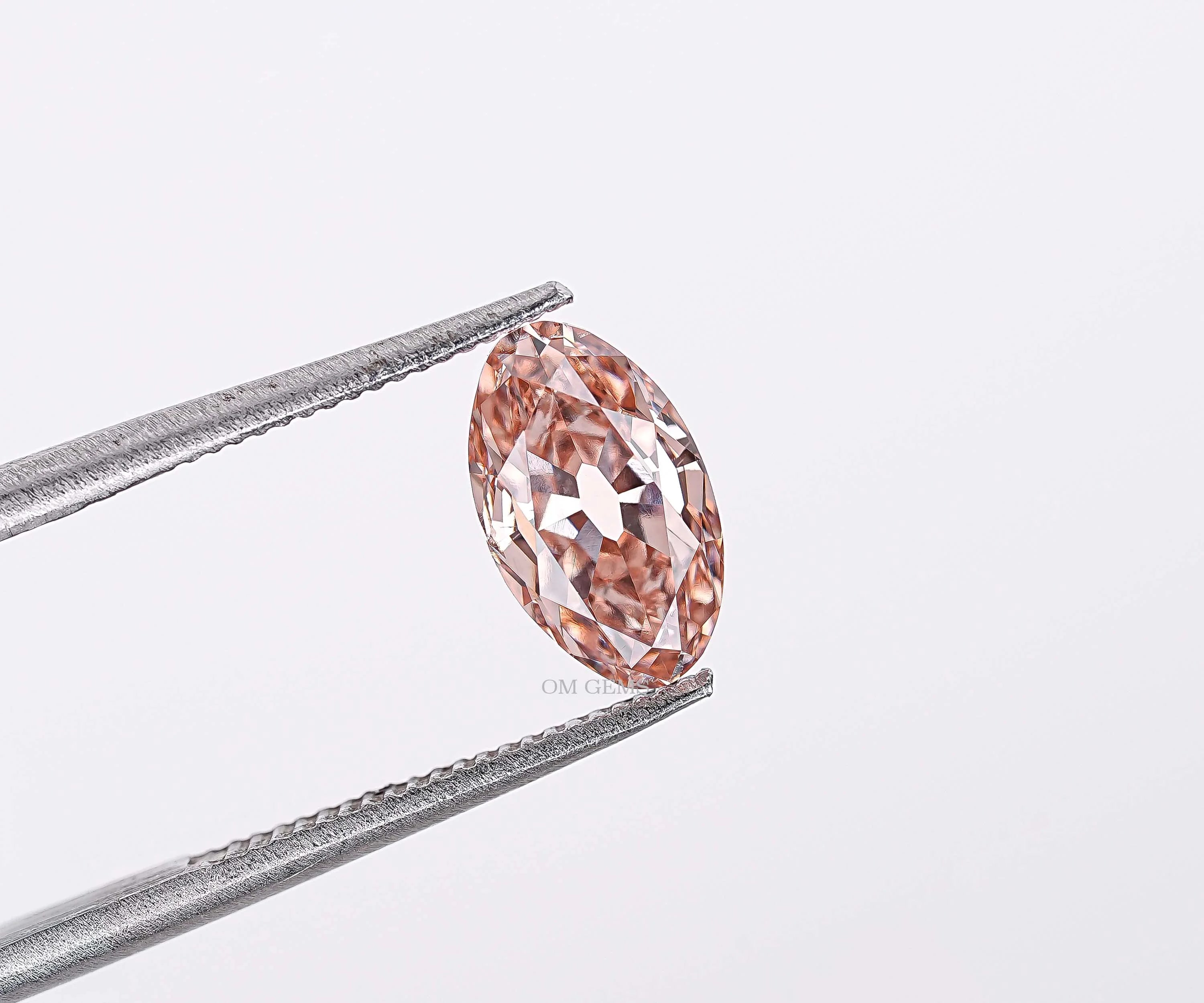 Champagne Old Mine Moval Cut Lab Grown Diamond