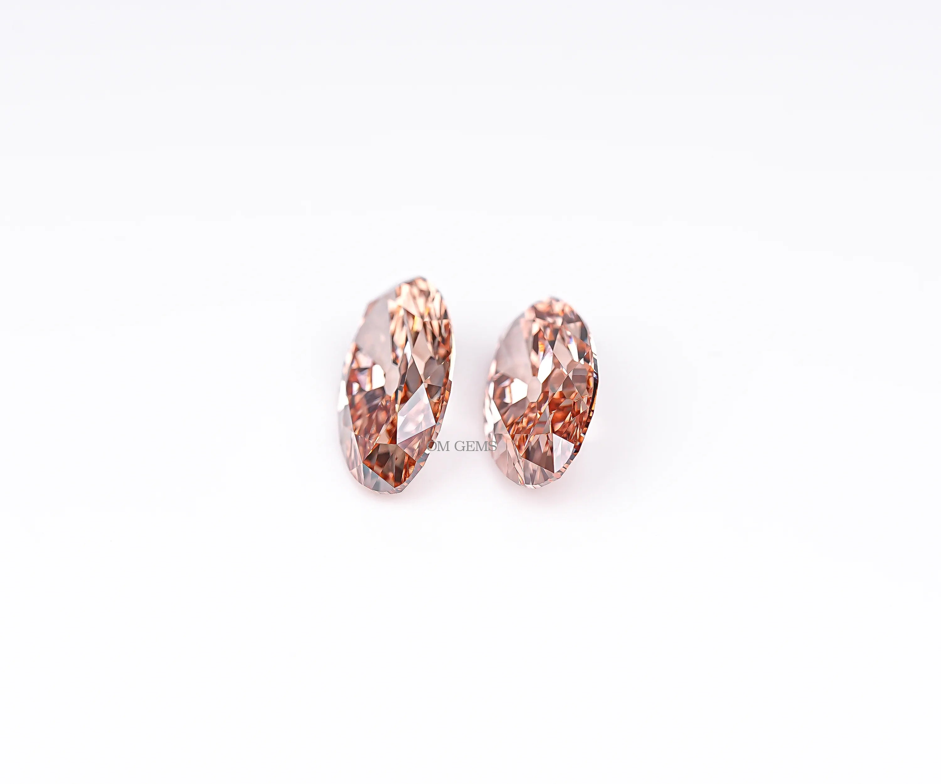 Fancy Champagne Oval Lab Loose Diamond Matching Pair