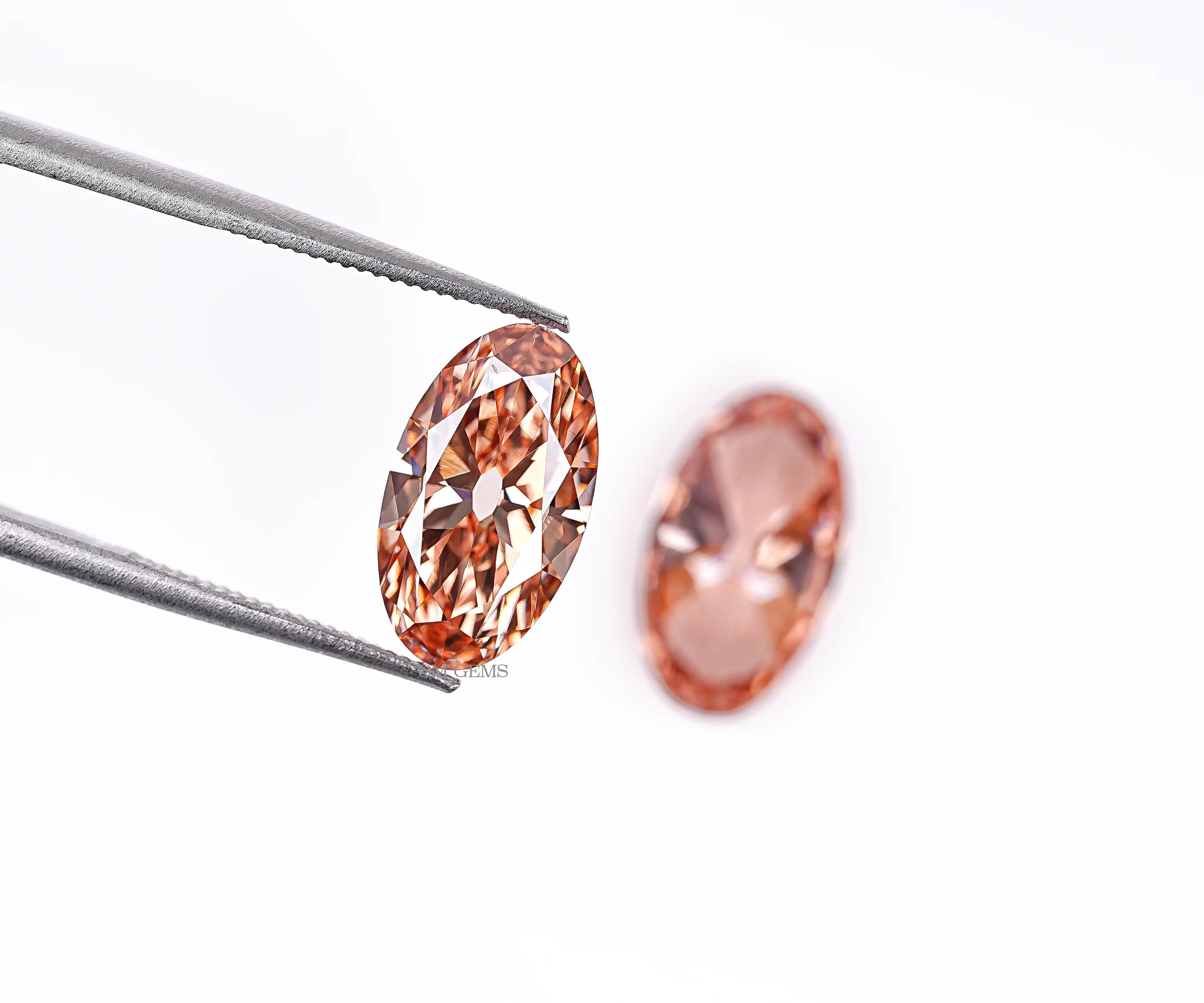 Fancy Champagne Oval Lab Loose Diamond Matching Pair