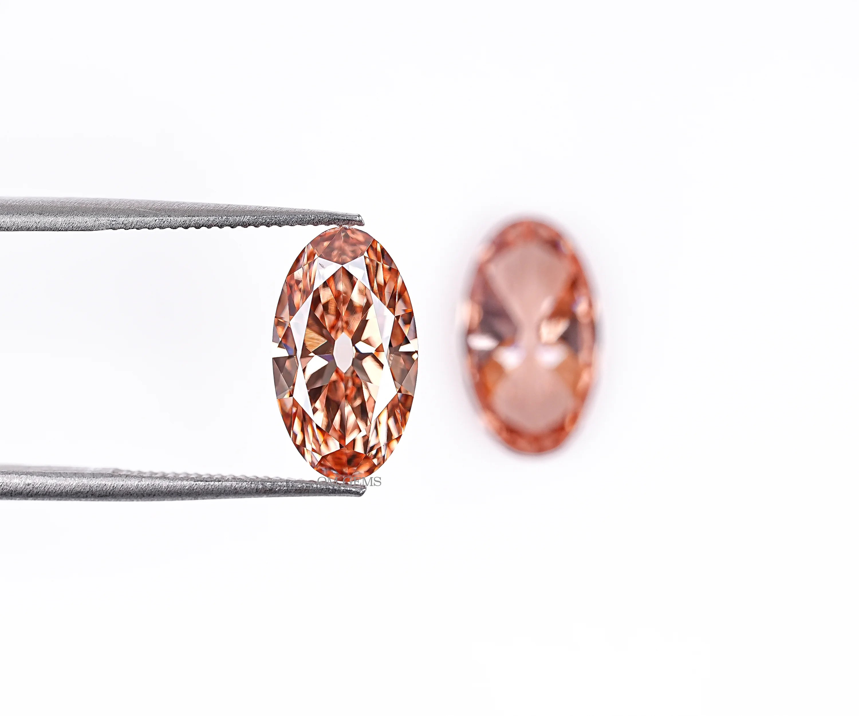 Fancy Champagne Oval Lab Loose Diamond Matching Pair