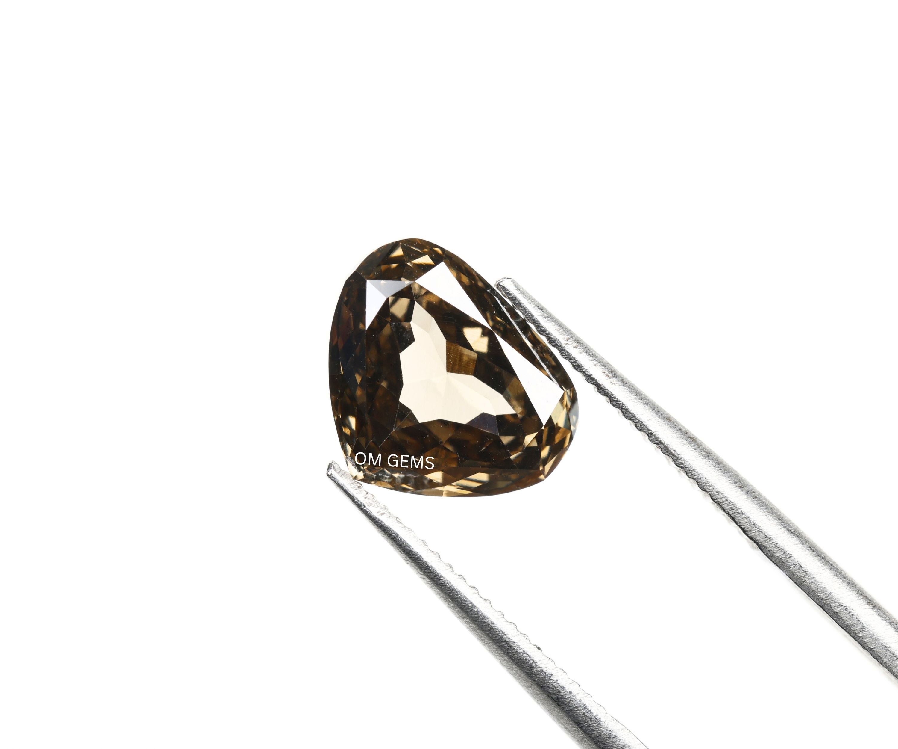 Champagne Pear Cut Lab Loose Diamond
