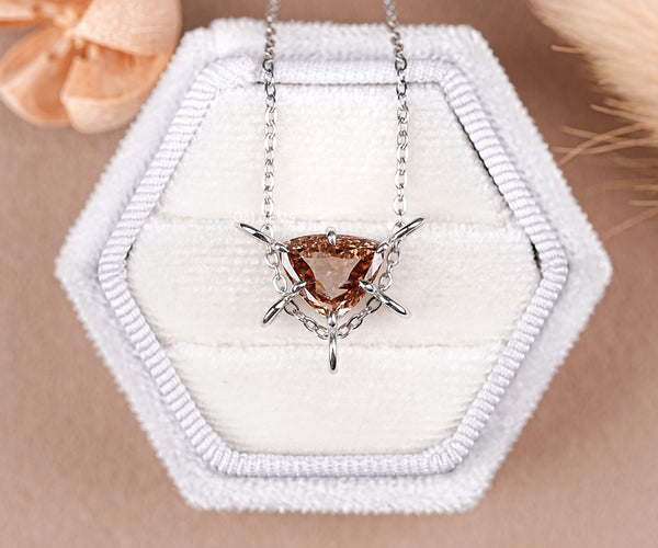 Solitaire Trillion Cut Lab Grown Diamond Pendant Gift for Her