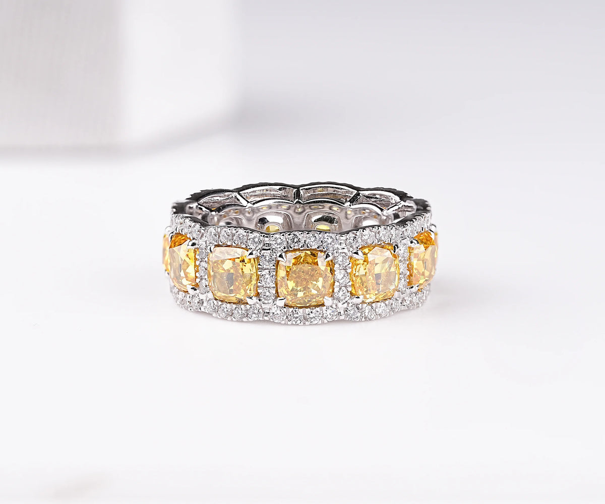 Halo Full Eternity Cushion Lab Grown Diamond Wedding Band