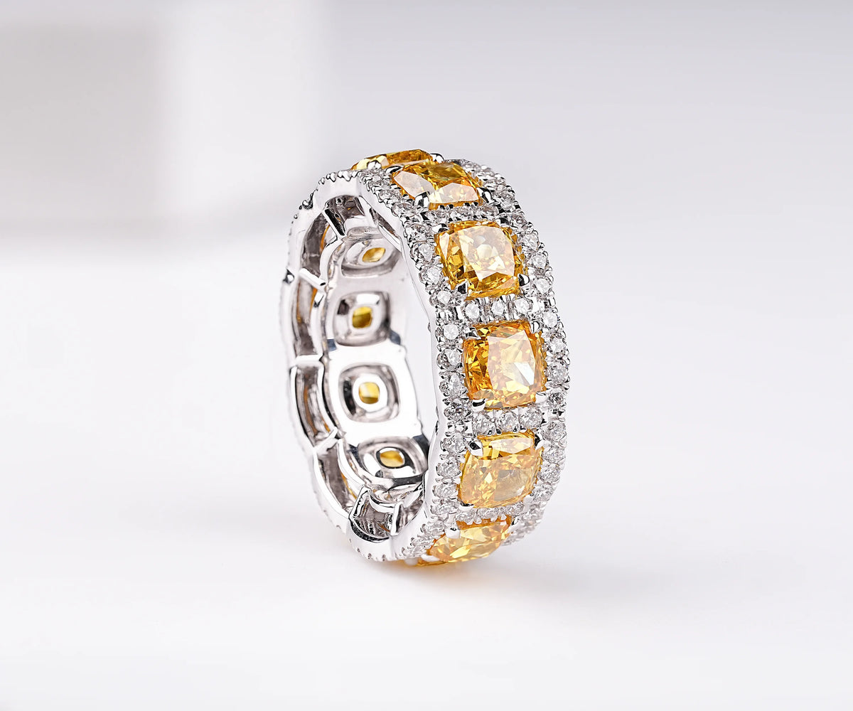 Halo Full Eternity Cushion Lab Grown Diamond Wedding Band