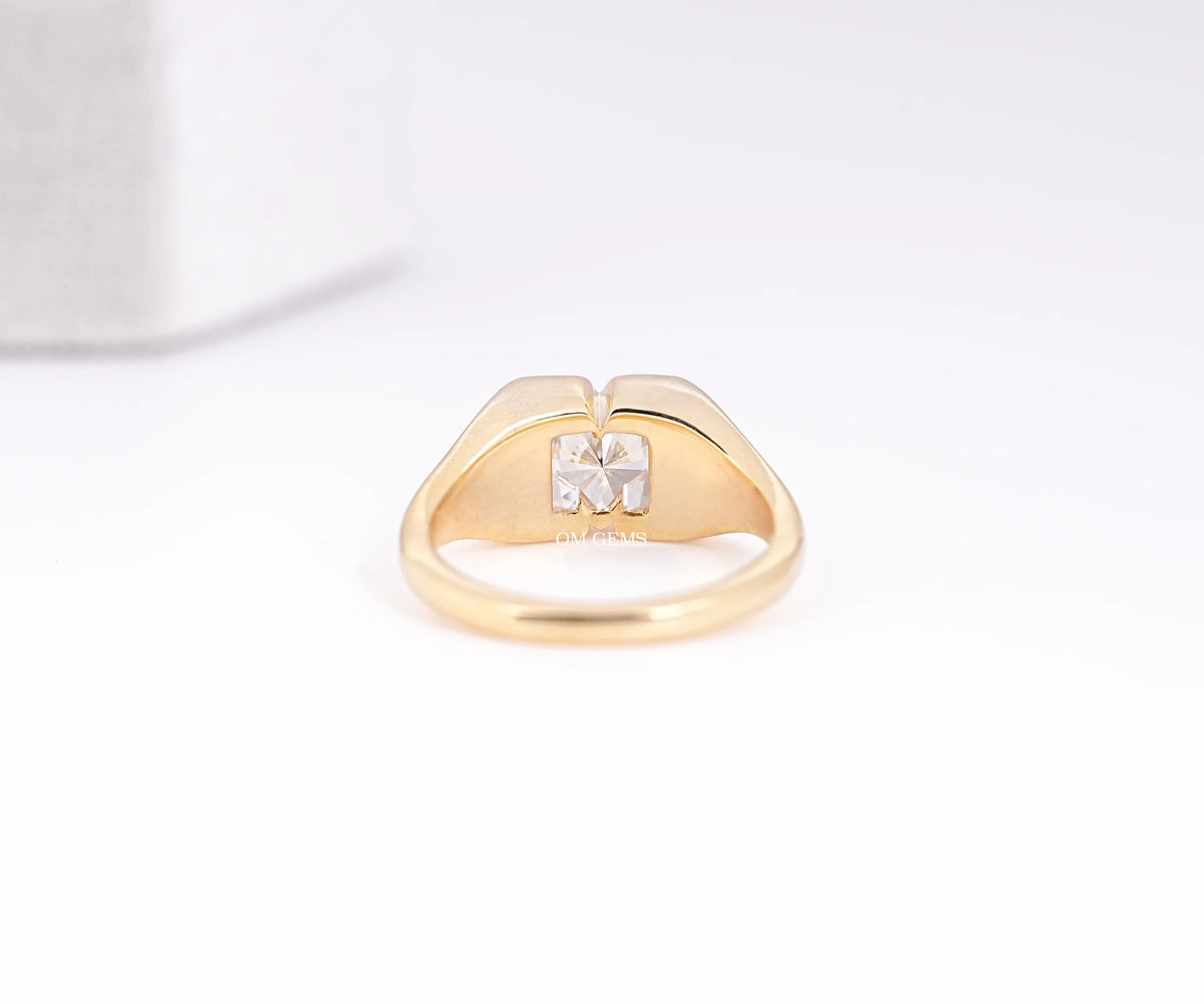 M-Shaped Lab Diamond Custom Initial Ring