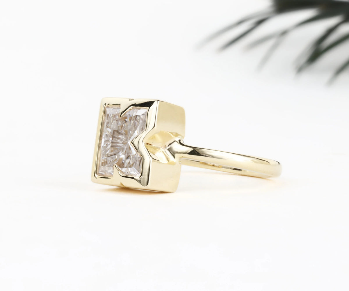 Custom K-Shaped Lab Grown Diamond Stackable Ring