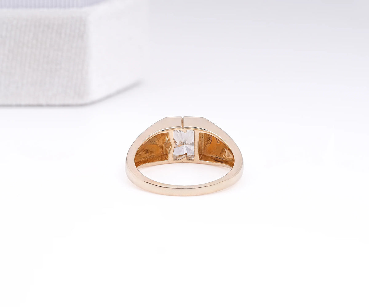 Signet K-Shaped Lab Grown Diamond Anniversary Ring