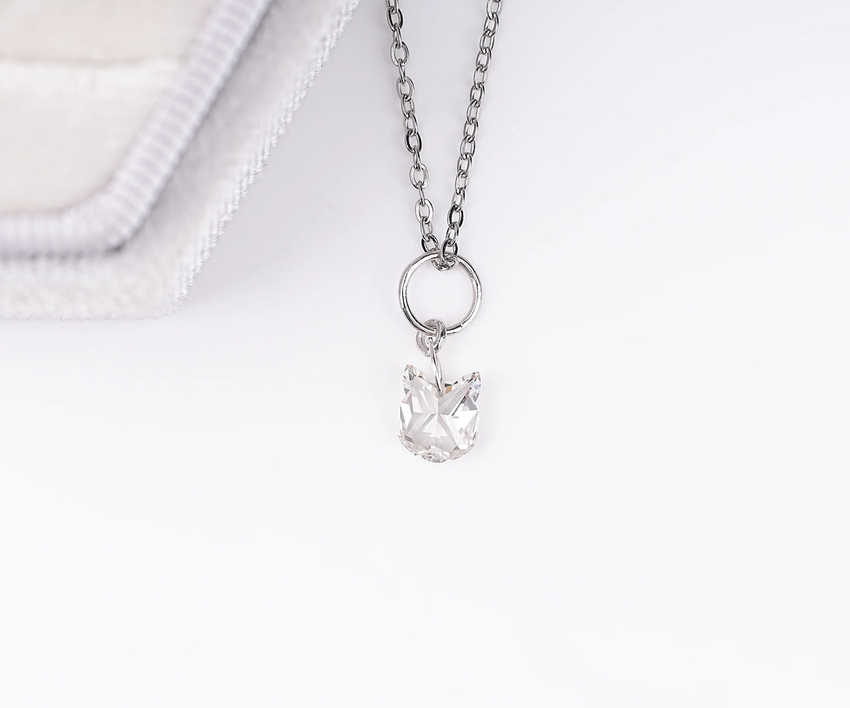 Cat Face Cut Lab Grown Diamond Drop Pendant