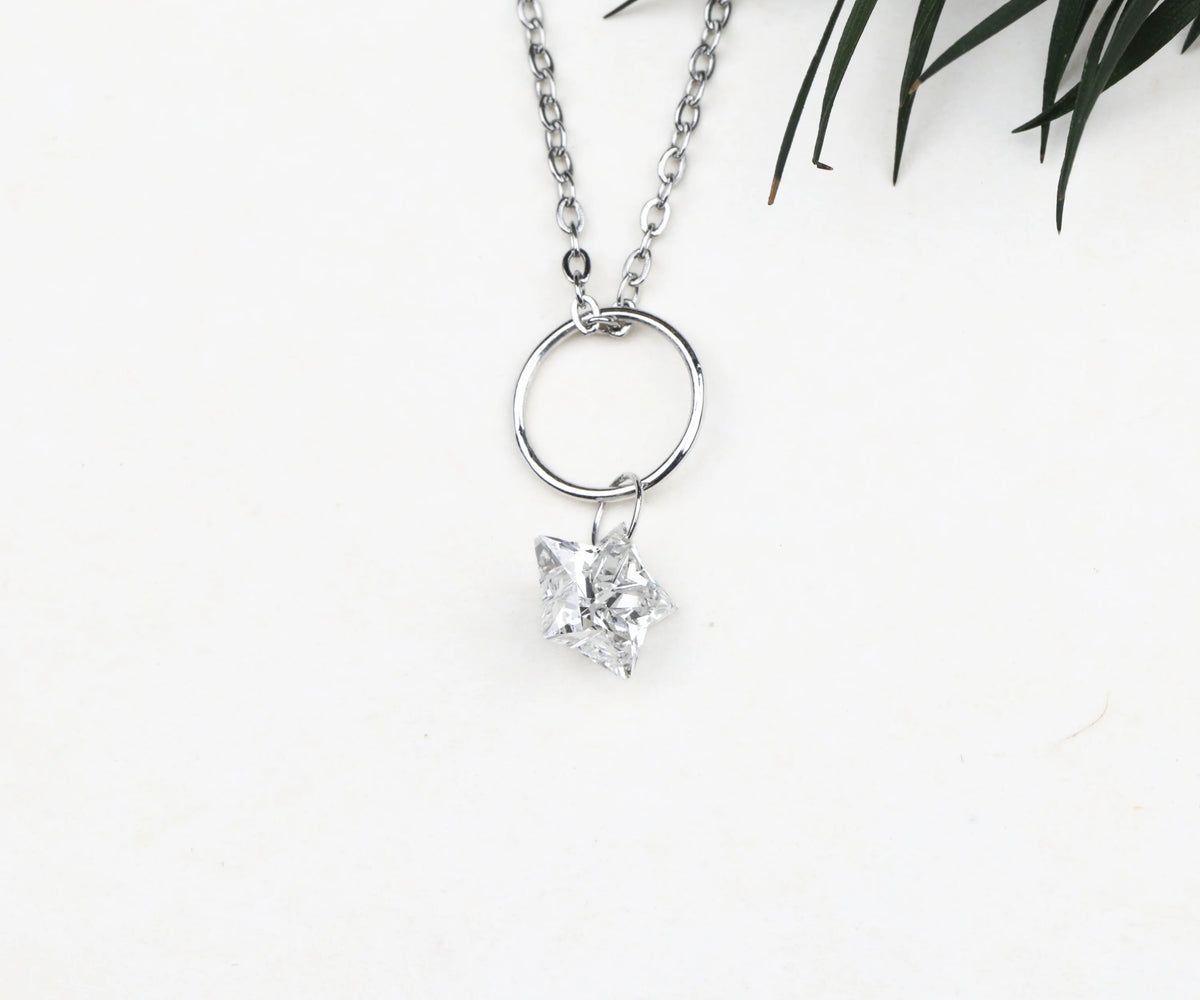 Drop Star Shape Lab Grown Diamond Gift for Her Pendant