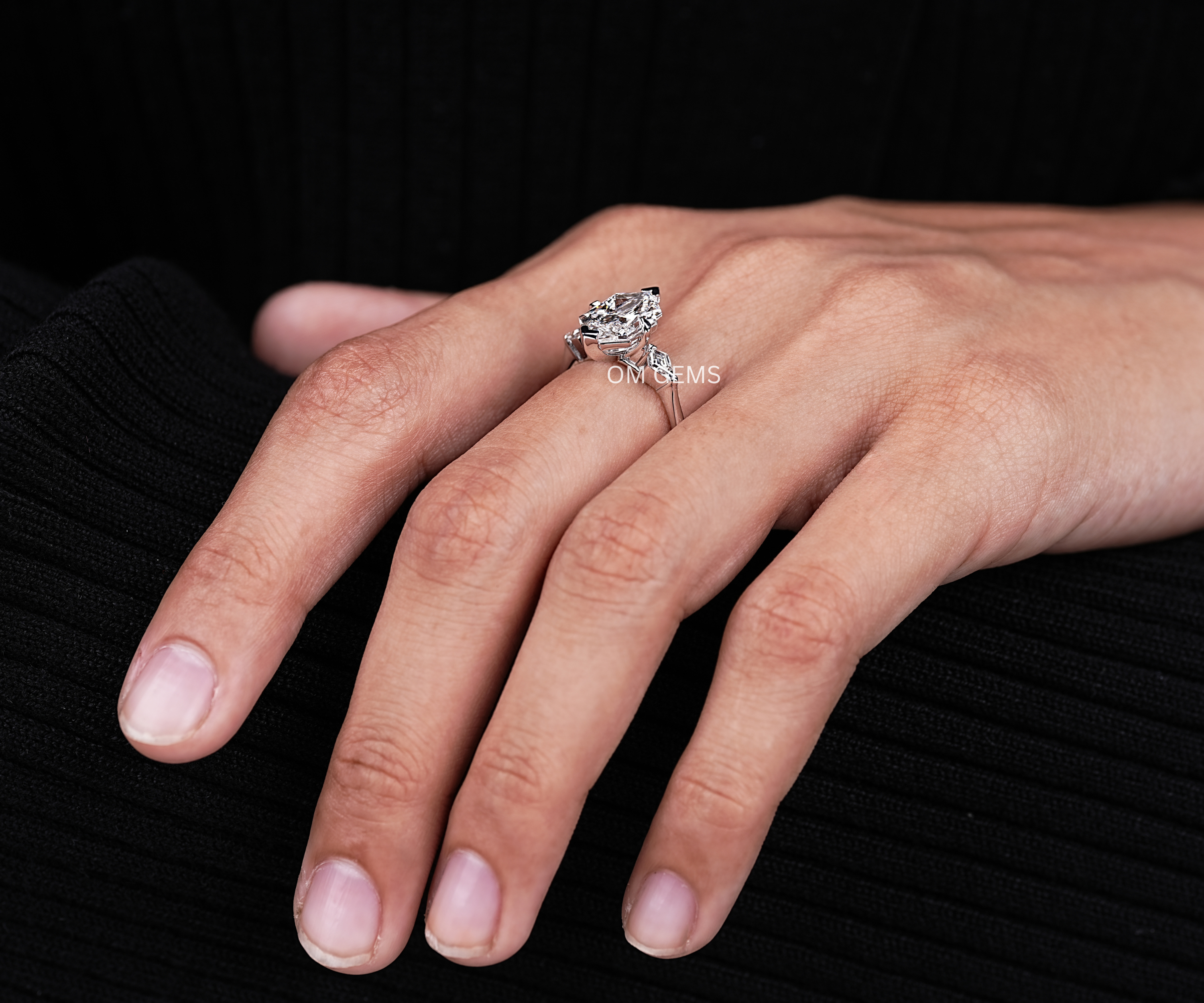 Lab Grown Dutch Marquise Diamond 3-Stone Ring