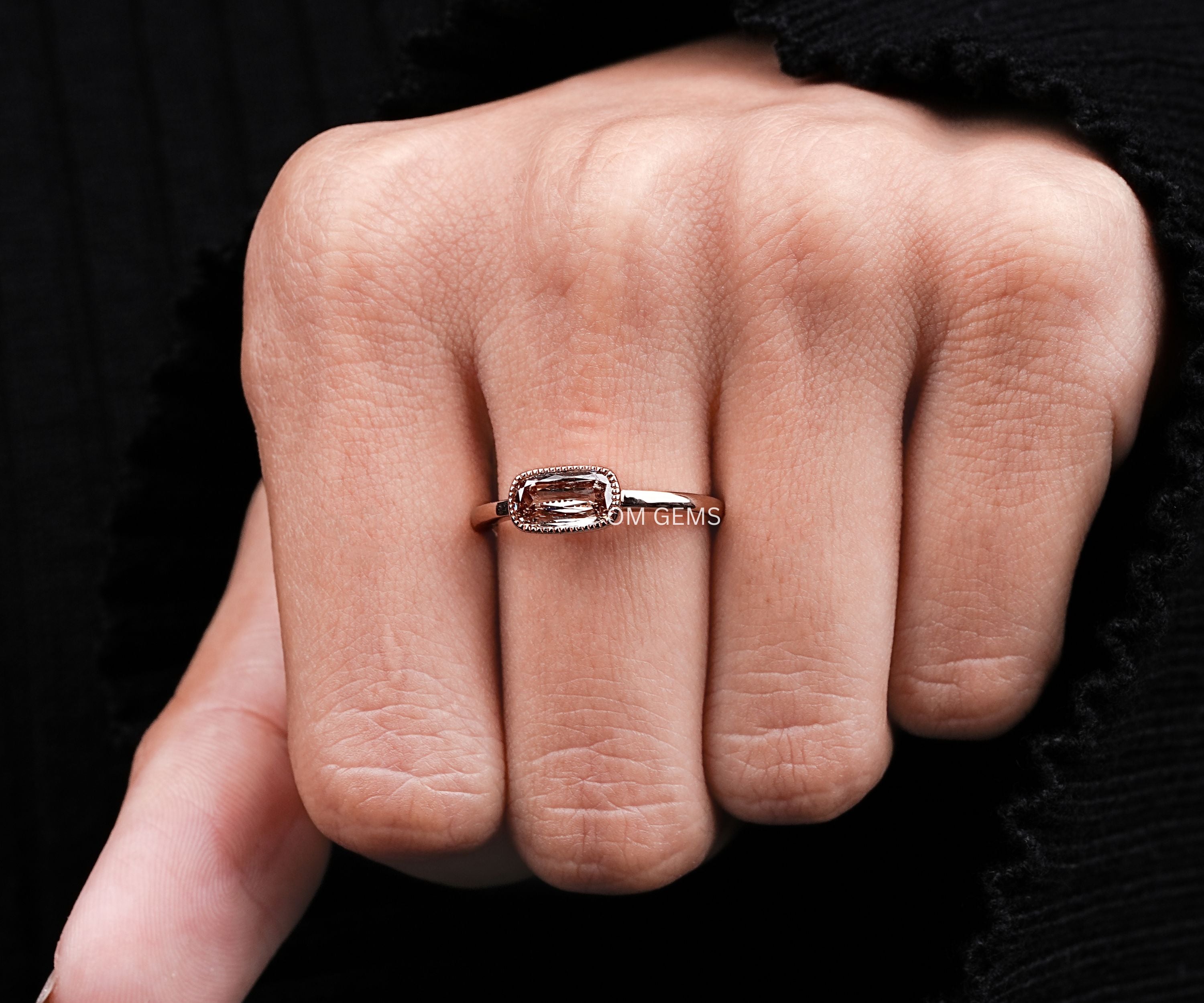 East West Ashoka Cut Lab Grown Diamond Ring