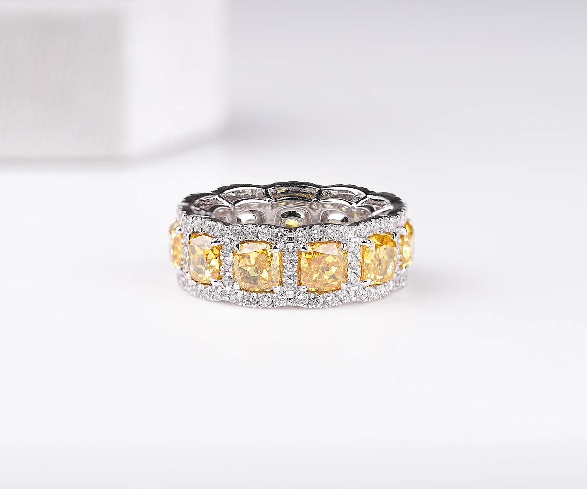 Halo Full Eternity Cushion Lab Grown Diamond Wedding Band