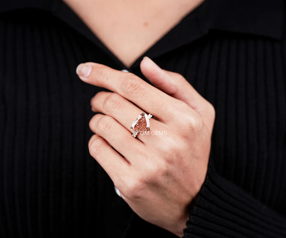 Lab Grown Heart Diamond Bridal Ring