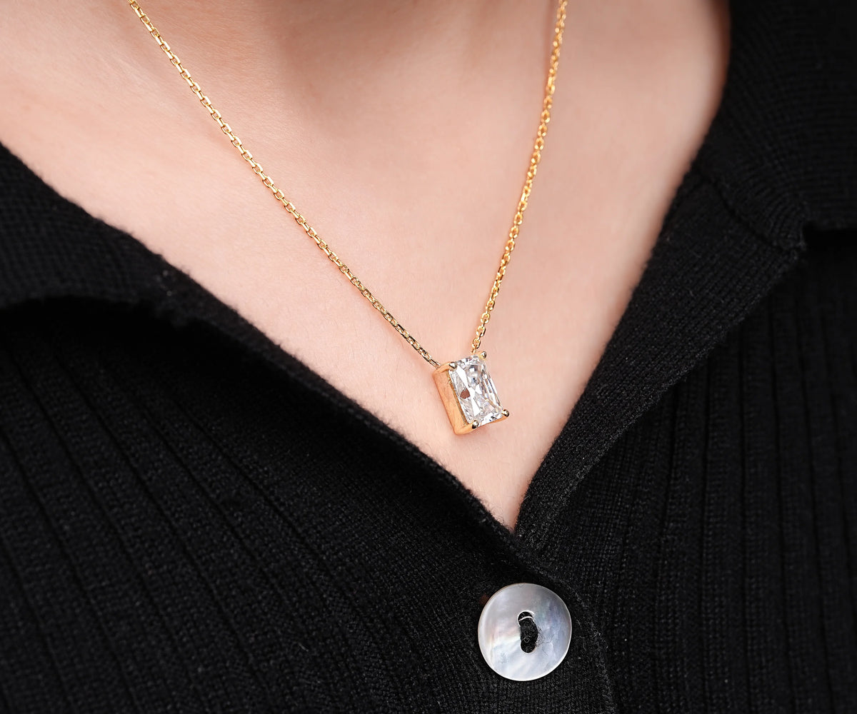 Solitaire Radiant Lab Grown Diamond Gift for Her Pendant