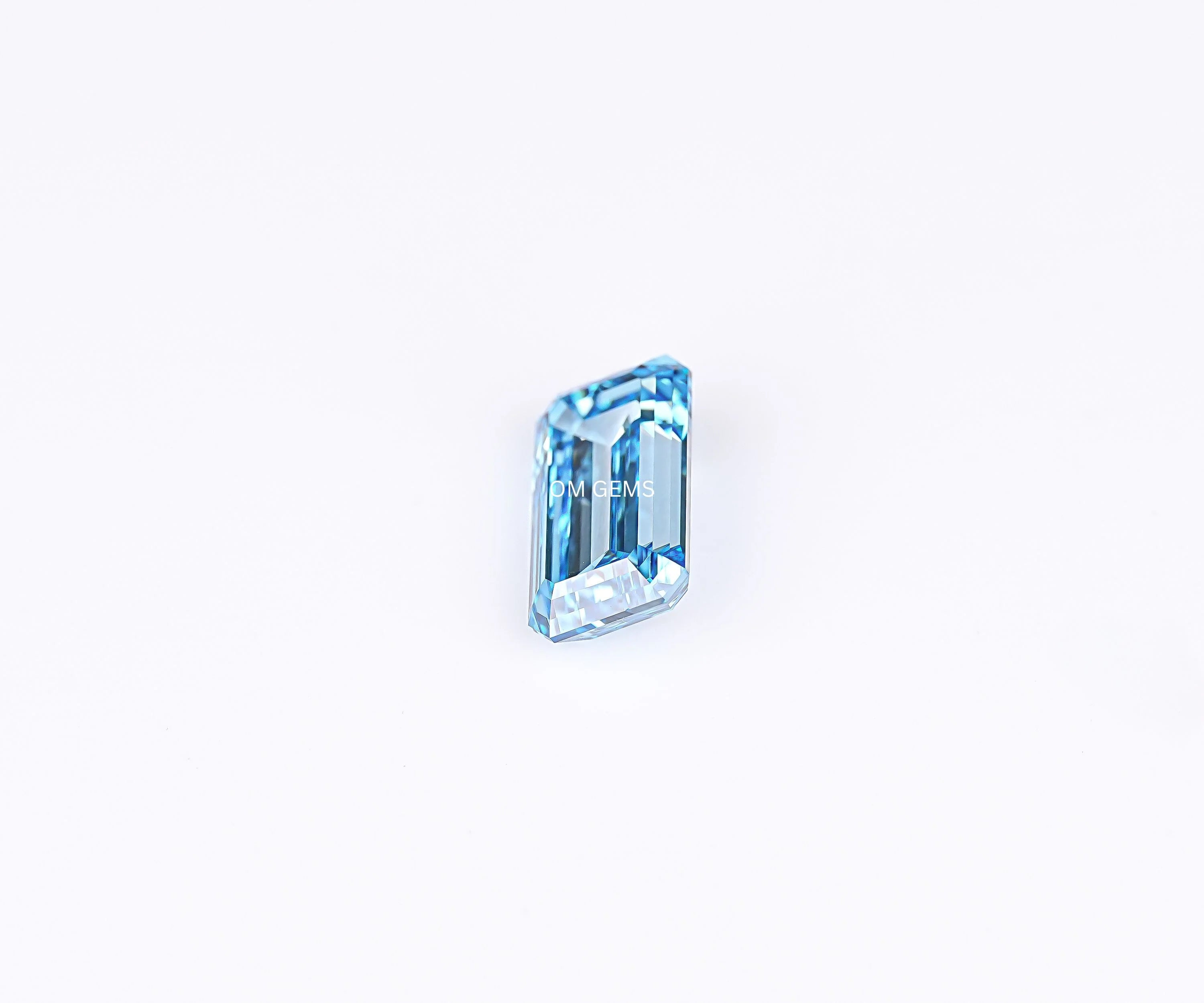 Elongated Emerald Cut Blue Lab Grown Diamond