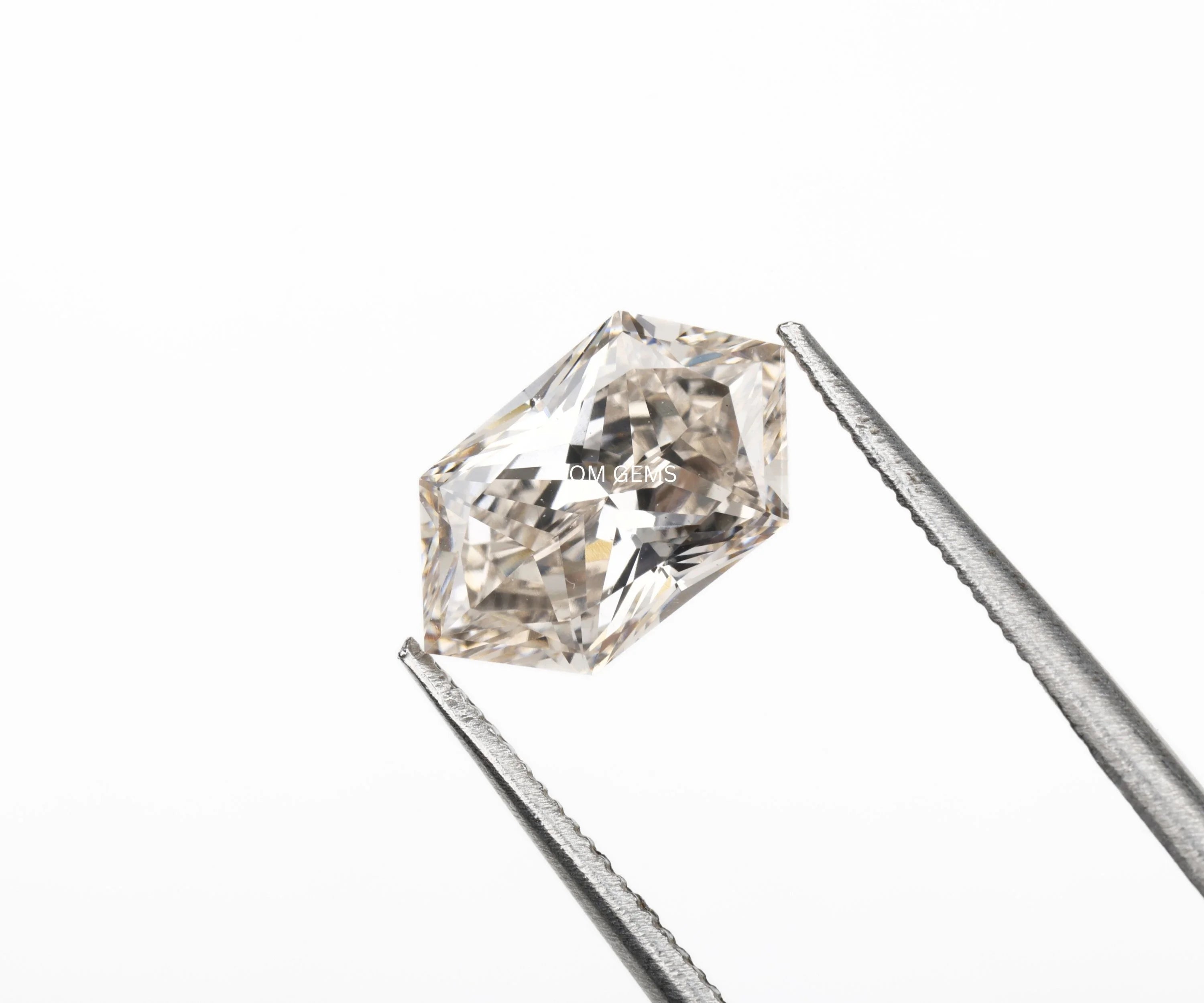 Elongated Hexagon Cut Champagne Lab Diamond