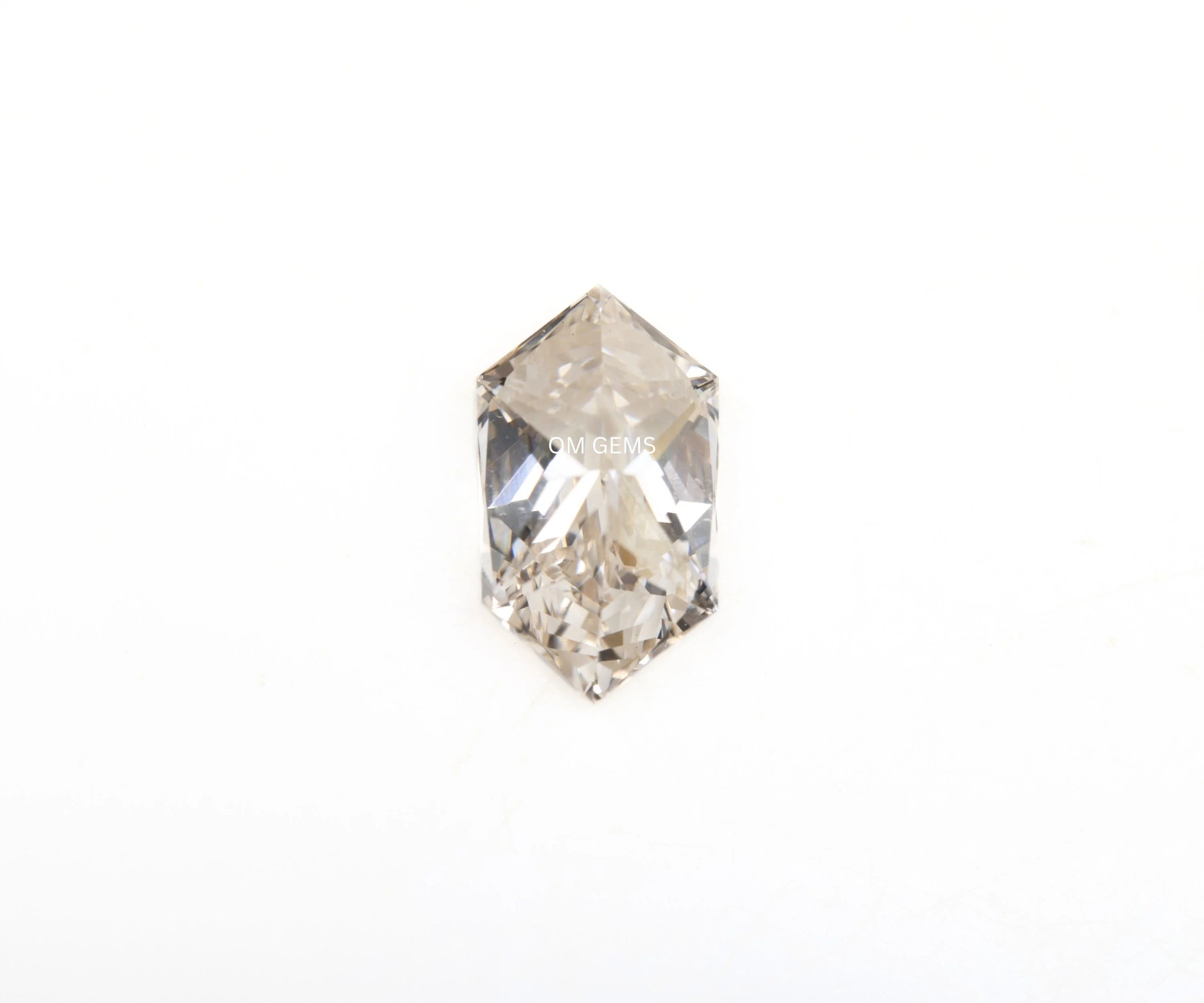 Elongated Hexagon Cut Champagne Lab Diamond