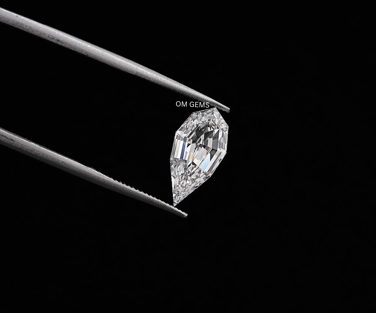 Elongated Pear Step Cut Lab Created Loose Diamond
