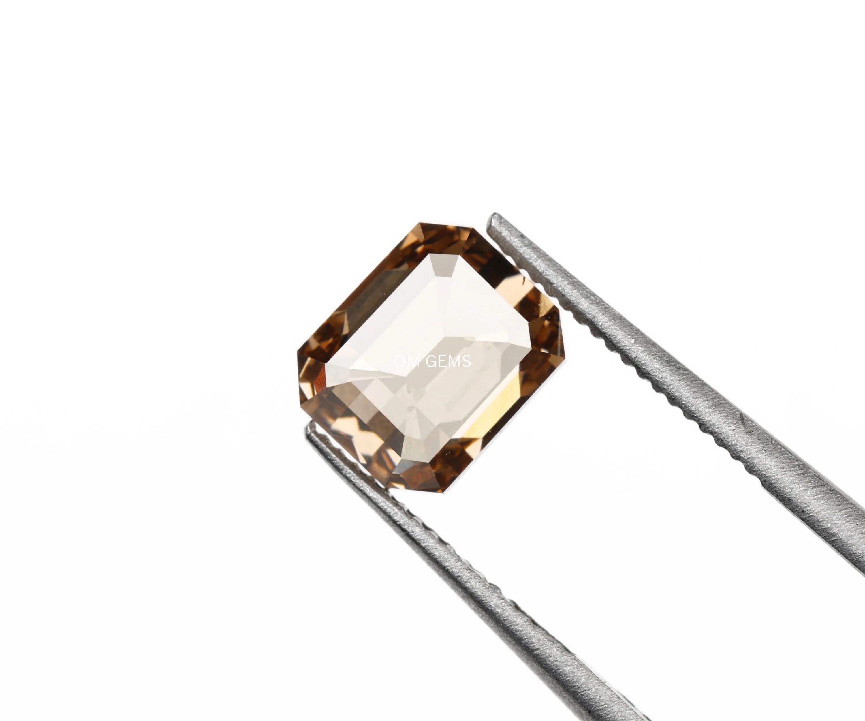 Emerald Shape Champagne Lab Loose Diamond