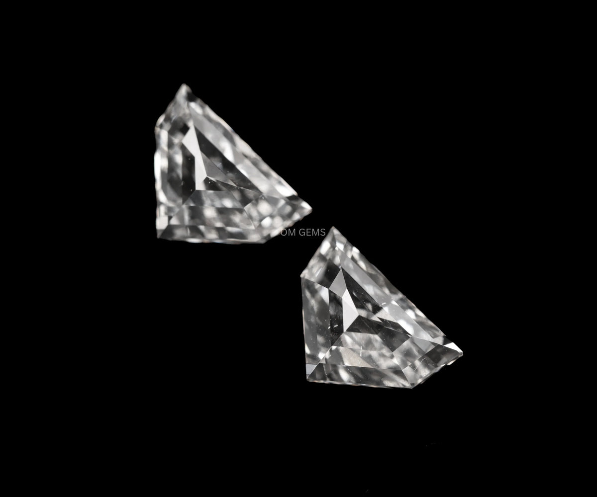 2.06 Carat Epaulette Shape Full Cut Lab Created Matched Diamond Pair