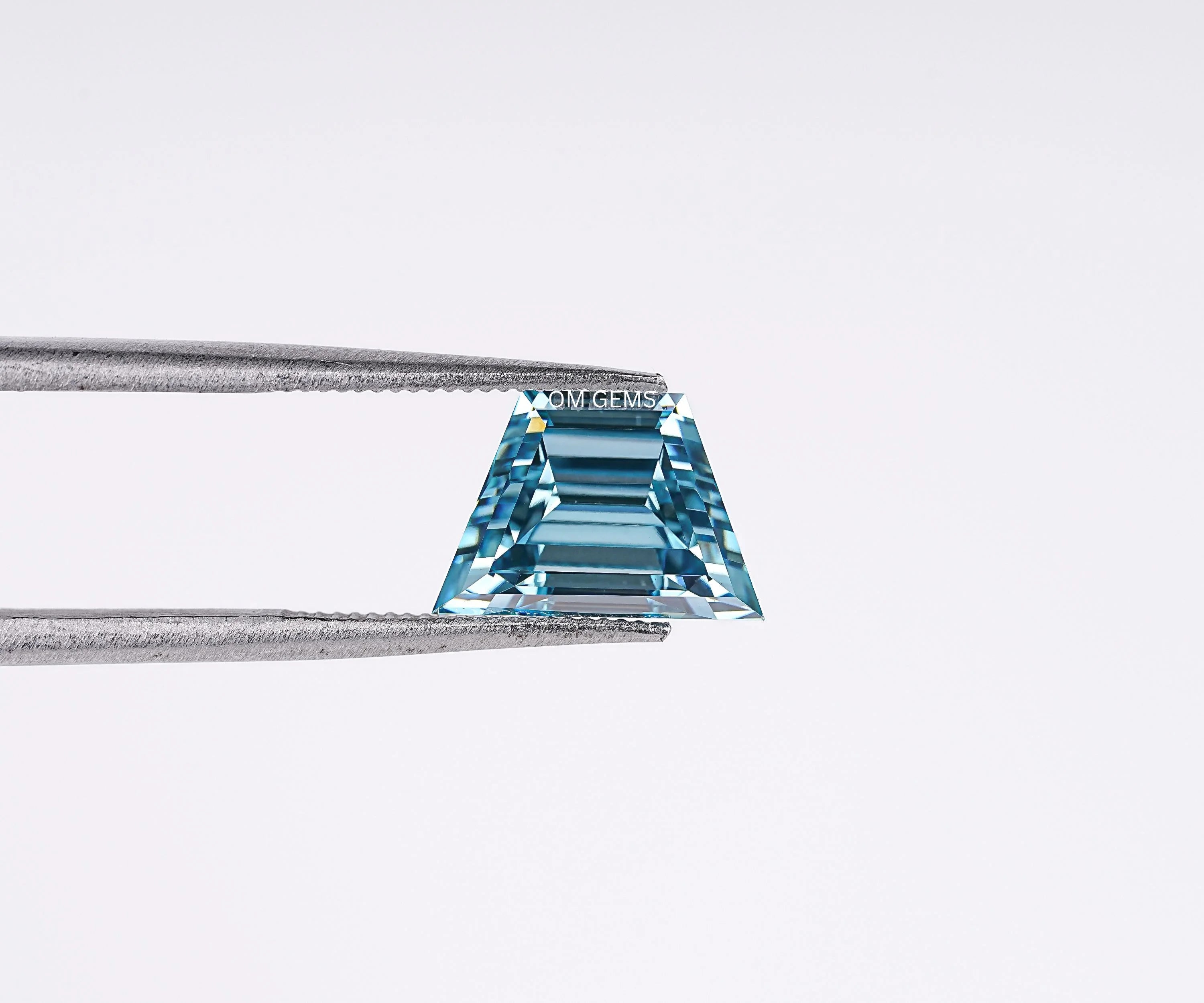 Fancy Blue Trapezoid Cut Lab Grown Loose Diamond