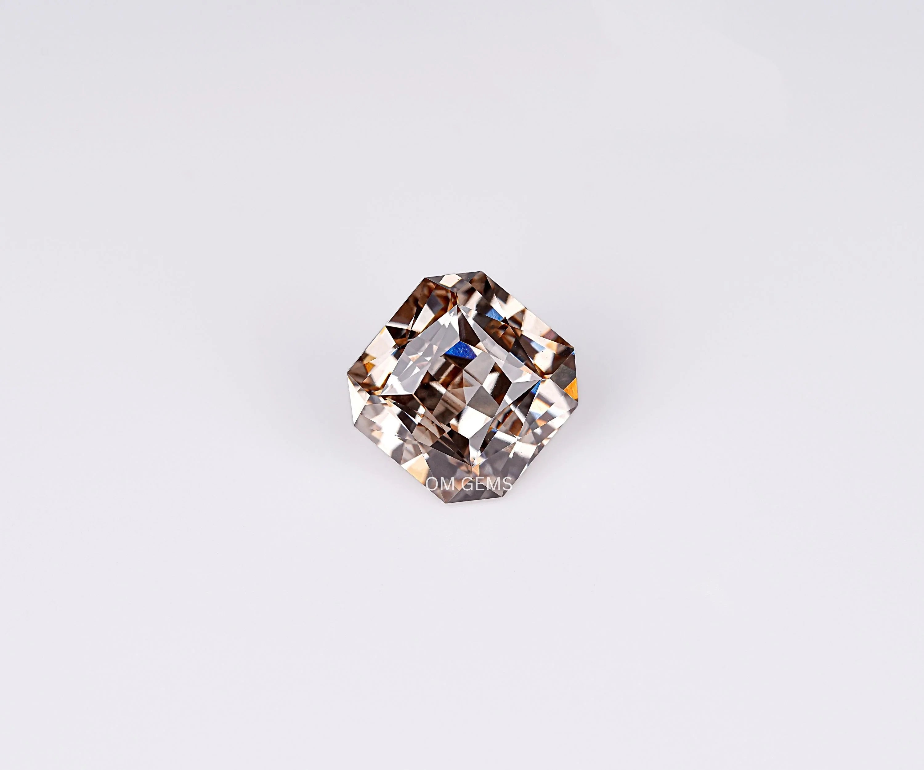 Fancy Champagne Asscher Cut Lab Loose Diamond