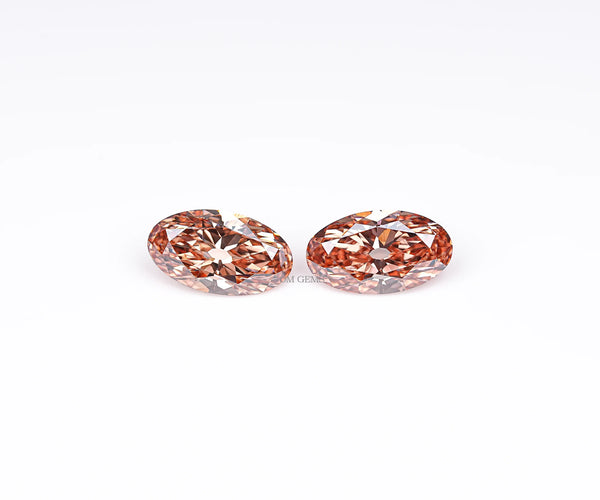 3.65 Carat Oval Cut Lab Grown CVD Diamond Fancy Champagne Color VVS2 Clarity